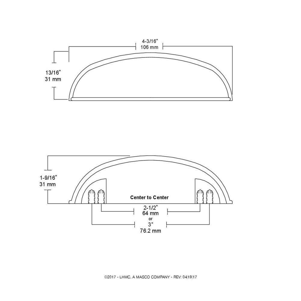 Brainerd PN1053W-SN-SP Cabinet-Pulls - View #5