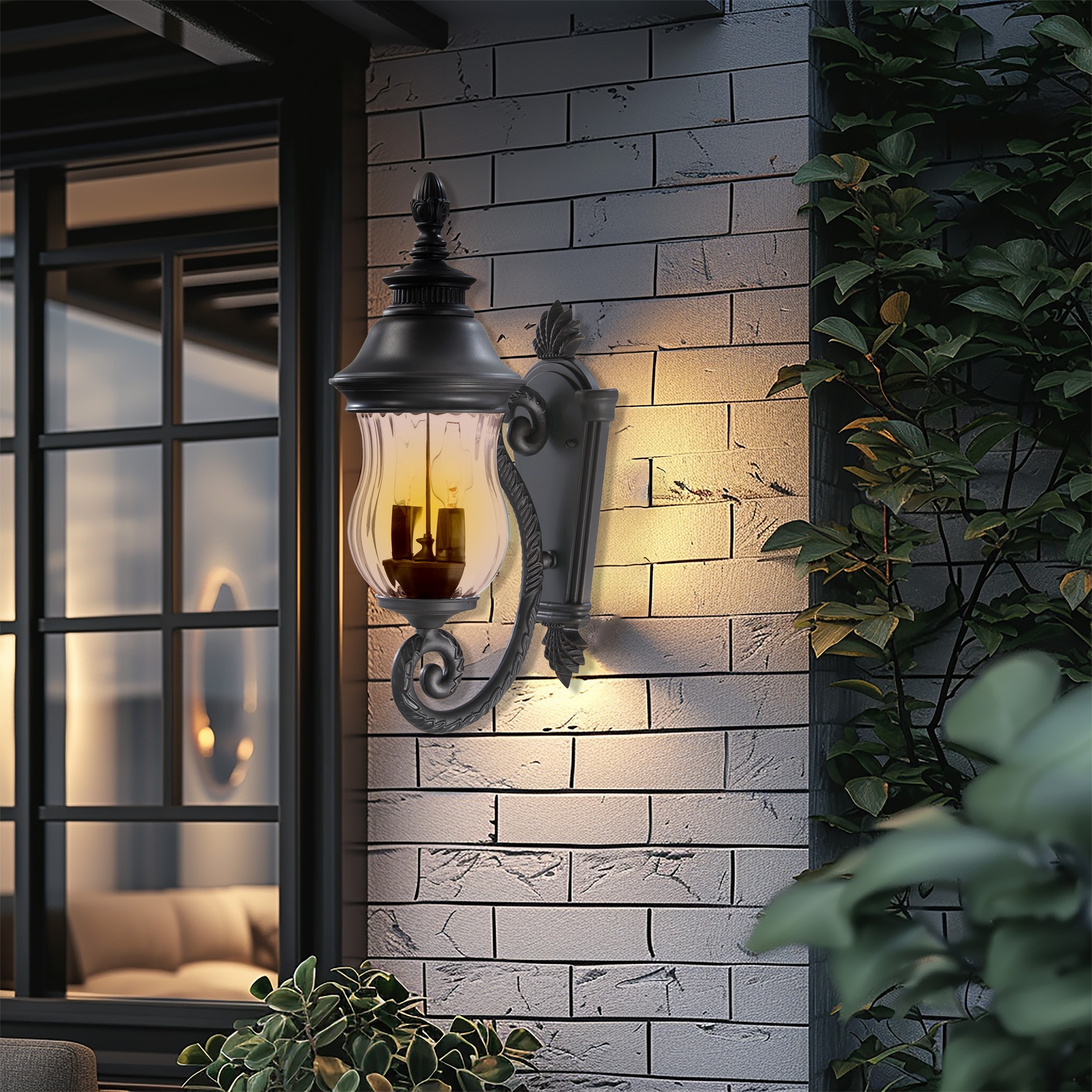Heritage Bronze and Black 19.5" Outdoor Wall Sconce with Clear Glass