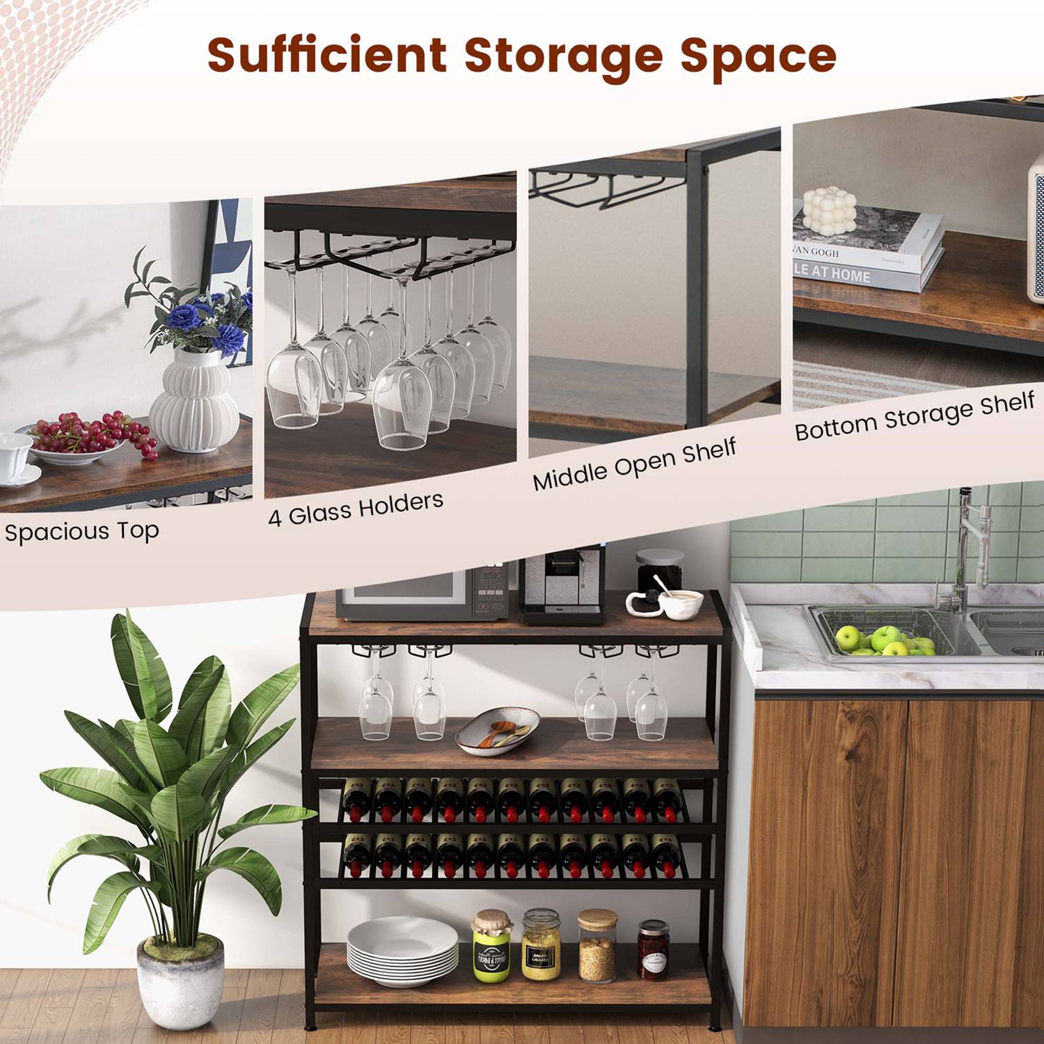 Costway CSHY003446 Dining-Kitchen-Storarge - View #7