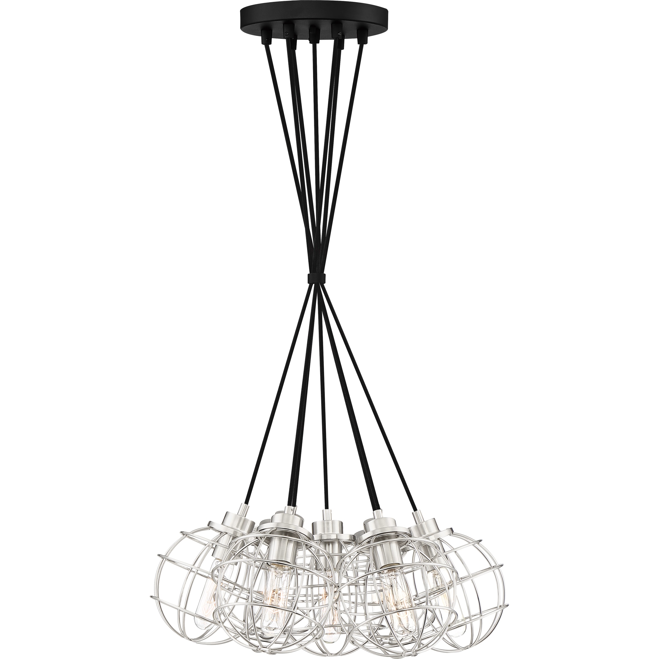 Quoizel NVG2607EK Navigator 7-Light Earth Black Transitional Globe Hanging Pendant Light