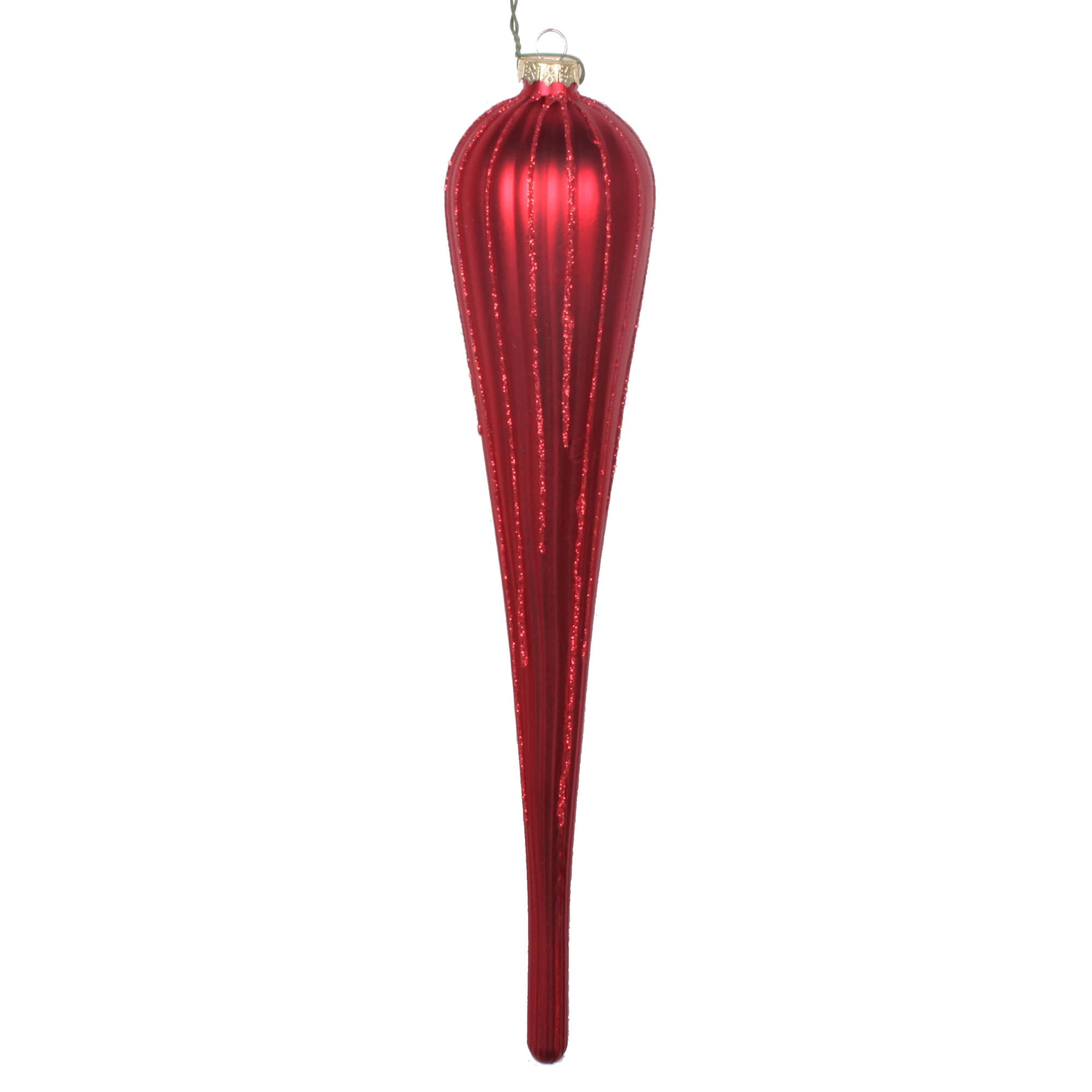 Vickerman MT195003D 3 -Pack Red Finial Standard Indoor Ornament set Shatterproof
