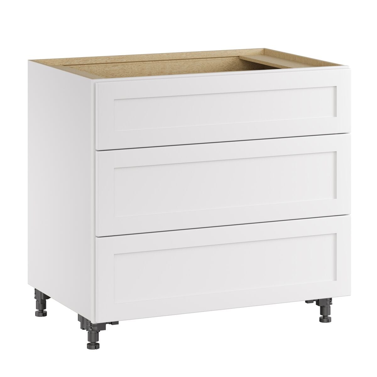 Whalen CLICK-IT LWSCLICK-19 Enfield 36-in W x 34.5-in H x 24-in D Classic White Birch 3 -Drawers Drawer Base Ready to assemble Plywood Cabinet (Raised Panel