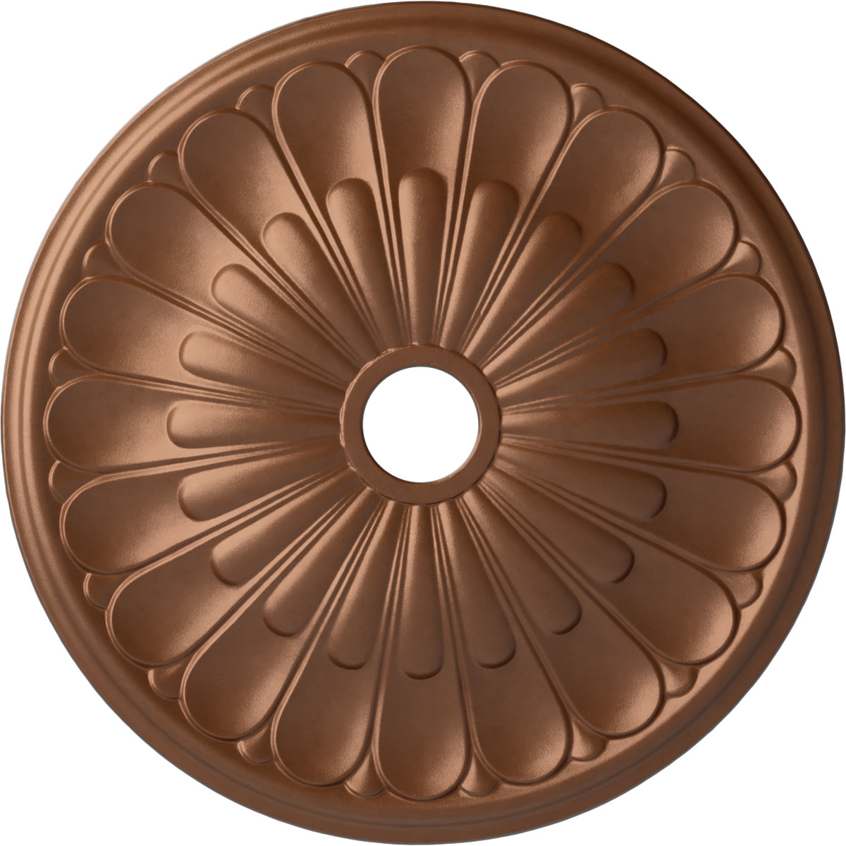 Ekena Millwork CM26ELPOS Elsinore 26.75-in W x 26.75-in L Painted Polished Copper Polyurethane Whole Ceiling Medallion