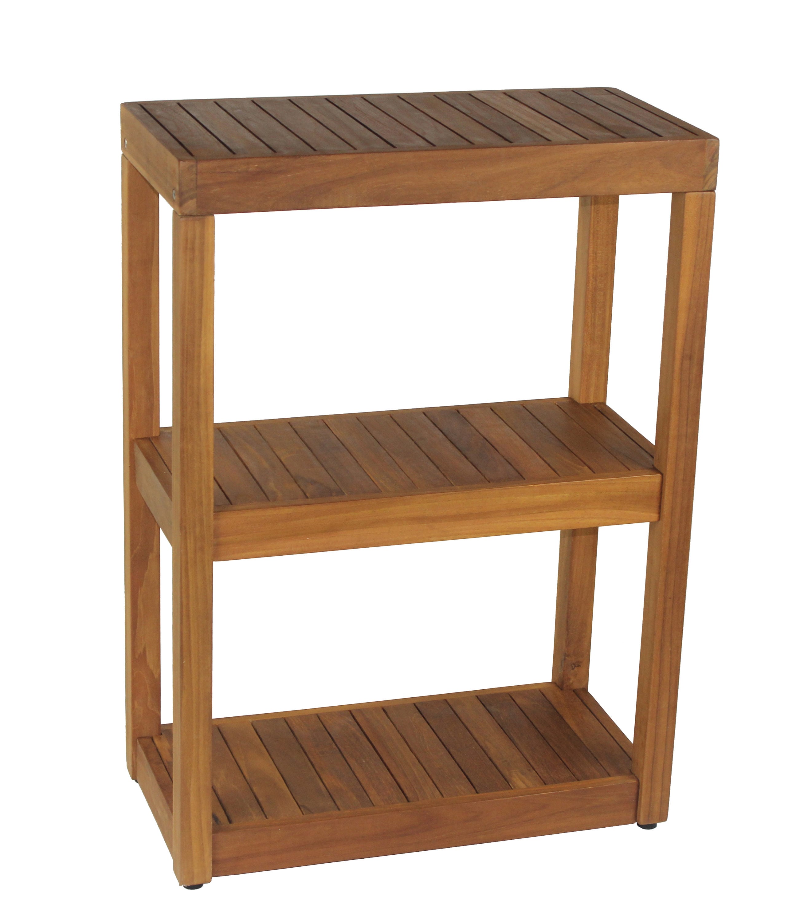 Organize It All Brown 4-Tier Wood Freestanding Bathroom Shelf (27.76-in x  41.14-in x 15-in)