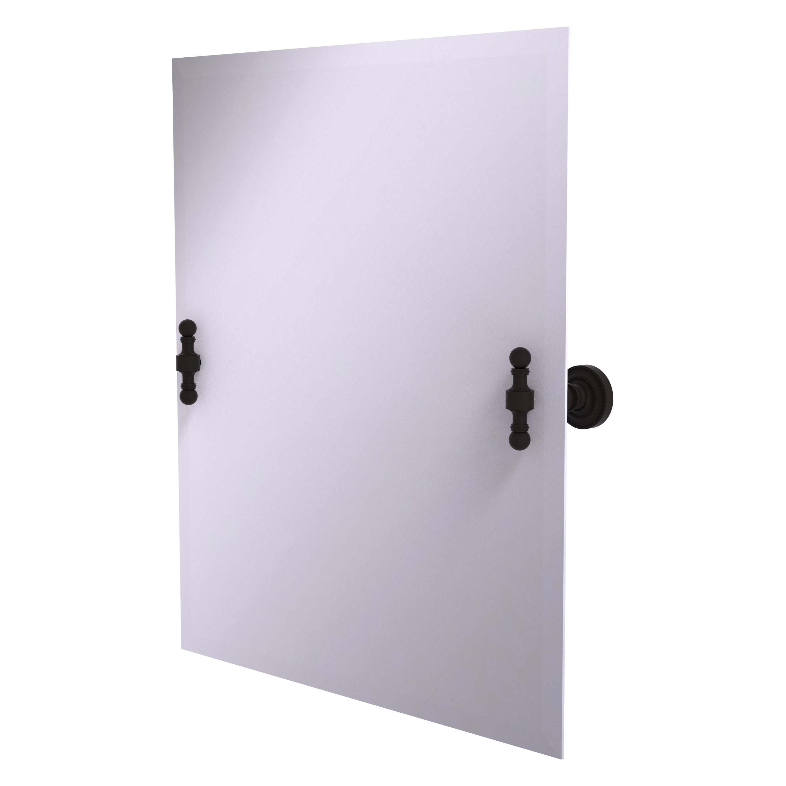 Allied Brass RD-92-ORB Retro Dot 21-Inches x 26-Inches Beveled Frameless Rectangle Tilting Bathroom Vanity Mirror ( Oil-rubbed Bronze )