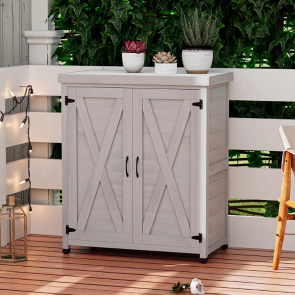 Zeus & Ruta BLGARDER-11 Potting Bench 31-in x 36-in x 17-in Gray Potting Bench