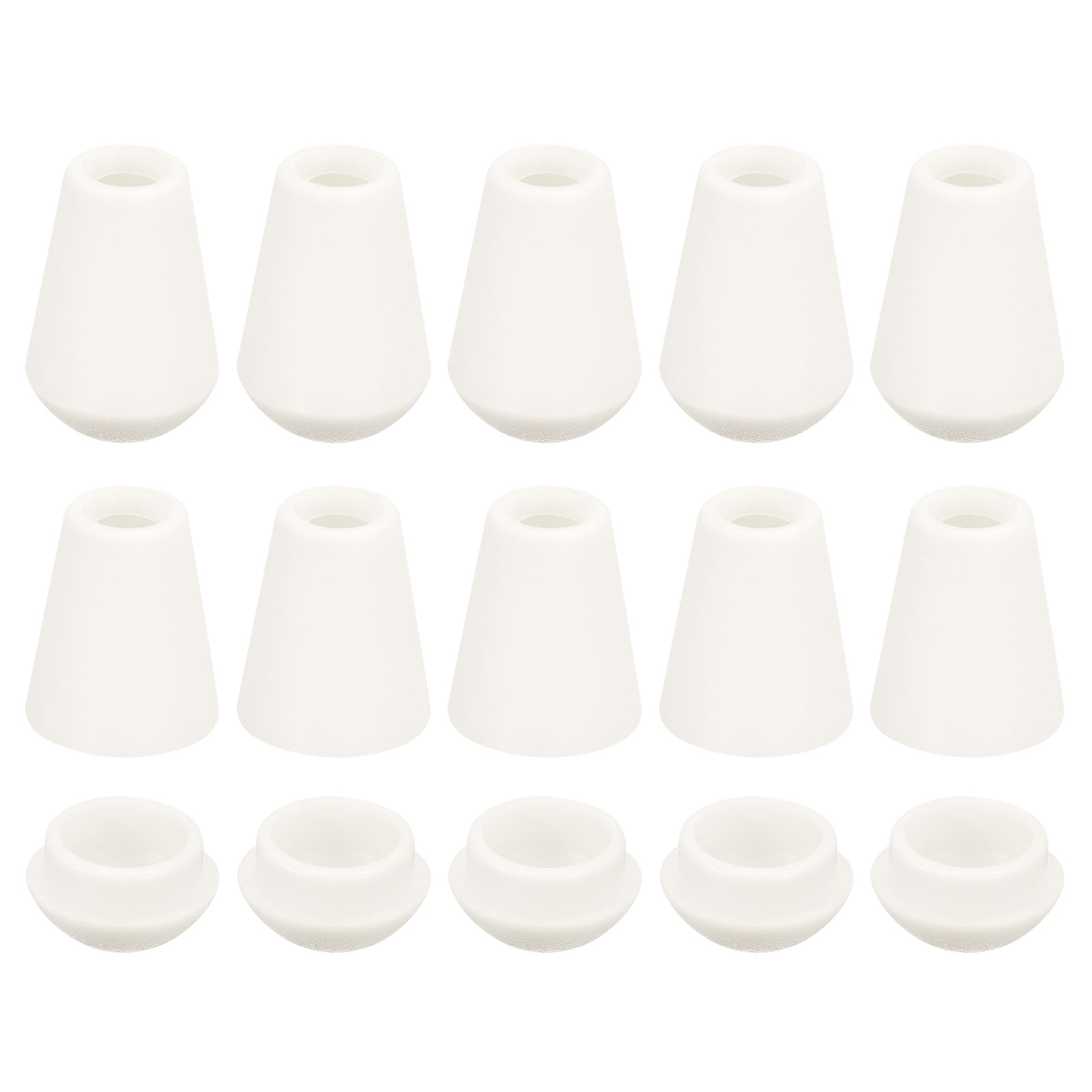 Unique Bargains 16pcs Bell End Stoppers Plastic Cord Rope End Lock Rope Fasteners Toggle Clip with Lid for Drawstring Lanyard Backpcs White #S26062500UX2647