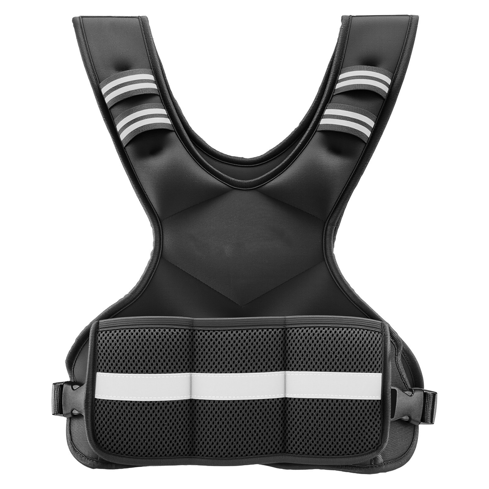 VEVOR Adjustable Weighted Vest 4-10 lbs Comfortable X-Shape Body Weight Vest Set with 6 Weight Packs and Reflective Stripe for Men Women Workout Equipment for Strength Training Running Jogging