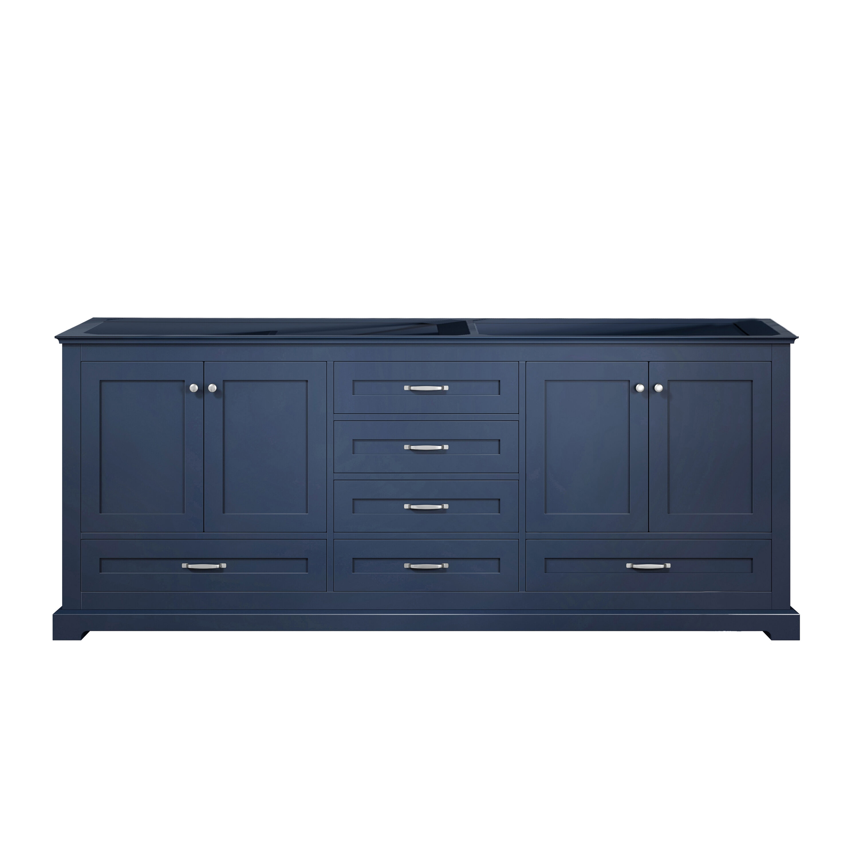 Lexora Dukes 80-in Navy Blue Bathroom Vanity Base Cabinet without Top