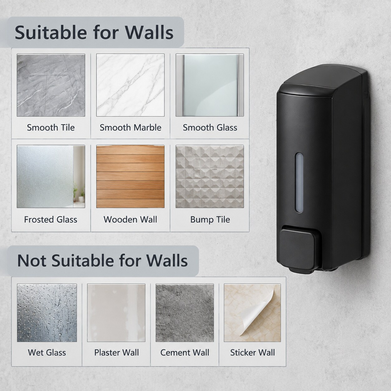 Paradigms Interiors Wall Mounted Manual Soap Dispenser Large Capacity ...