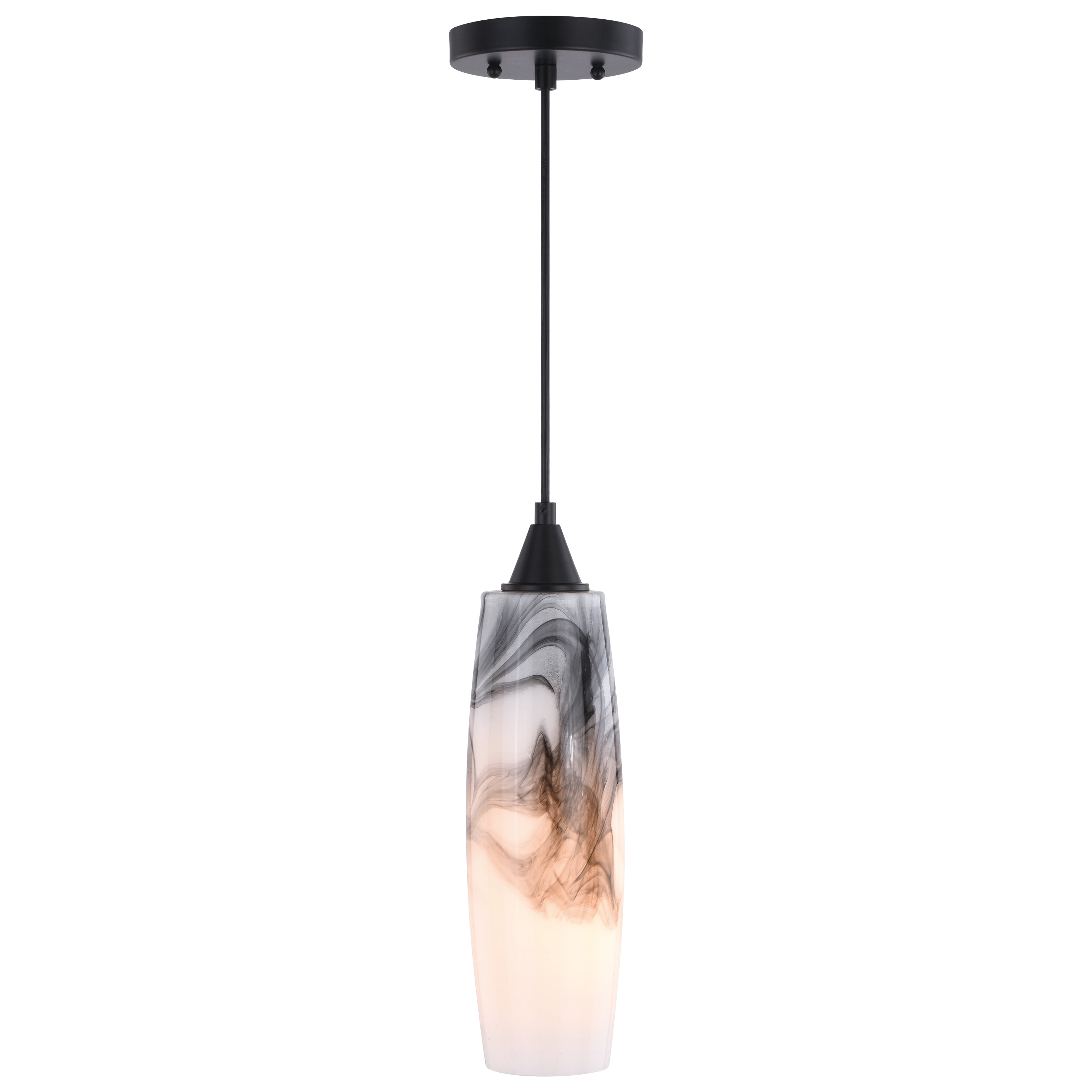 Cascadia P0327 Milano 1 -Light Oil Rubbed Bronze Transitional Tinted glass Cylinder Mini Hanging Pendant light