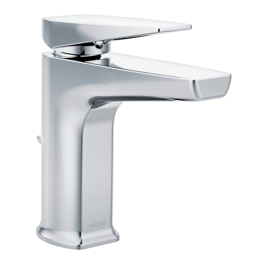 Moen S8000 Via Chrome Single hole 1-handle WaterSense High-arc Residential Handle Bathroom Sink Faucet with Drain