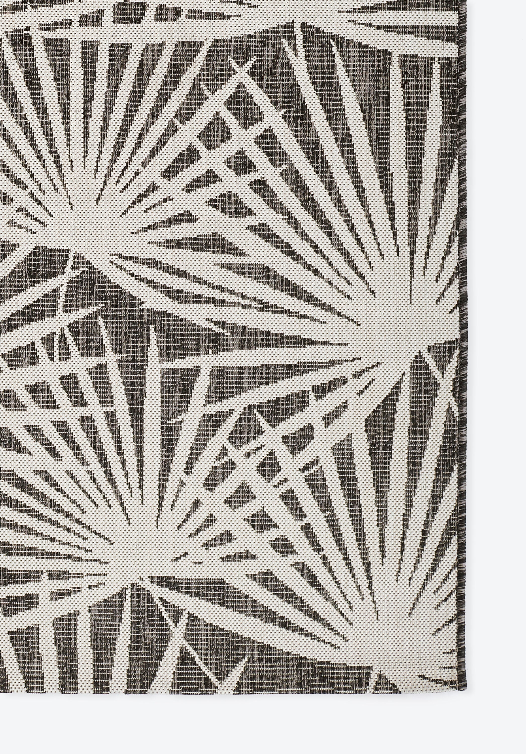 Charcoal and White Geometric Synthetic Rectangular Rug 5'3" x 7'6"
