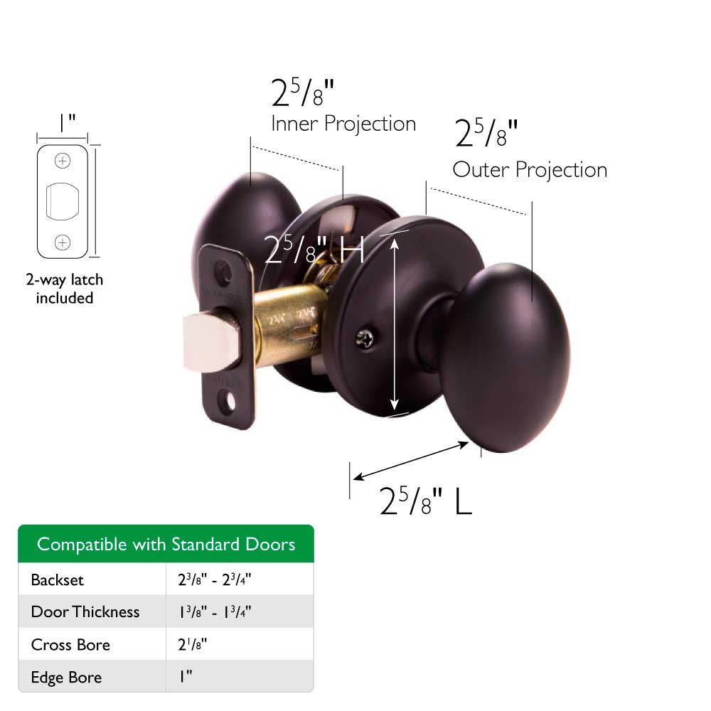 Design House Matte Black Interior Hall/Closet Passage Door Knob In The ...