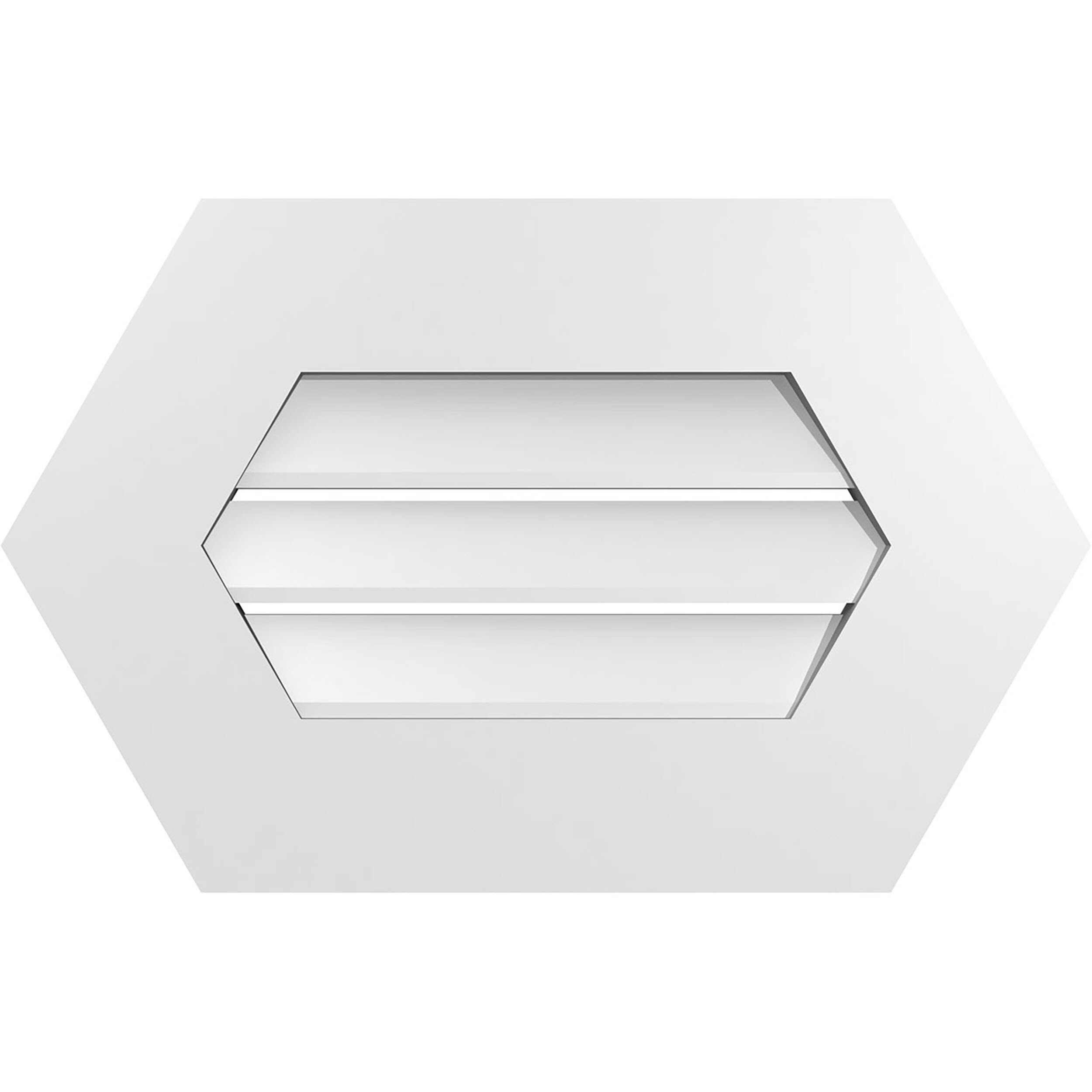 Ekena Millwork GVPHP22X1401SF 22-Inches x 14-Inches Off-white Peaked PVC Gable Louver Vent