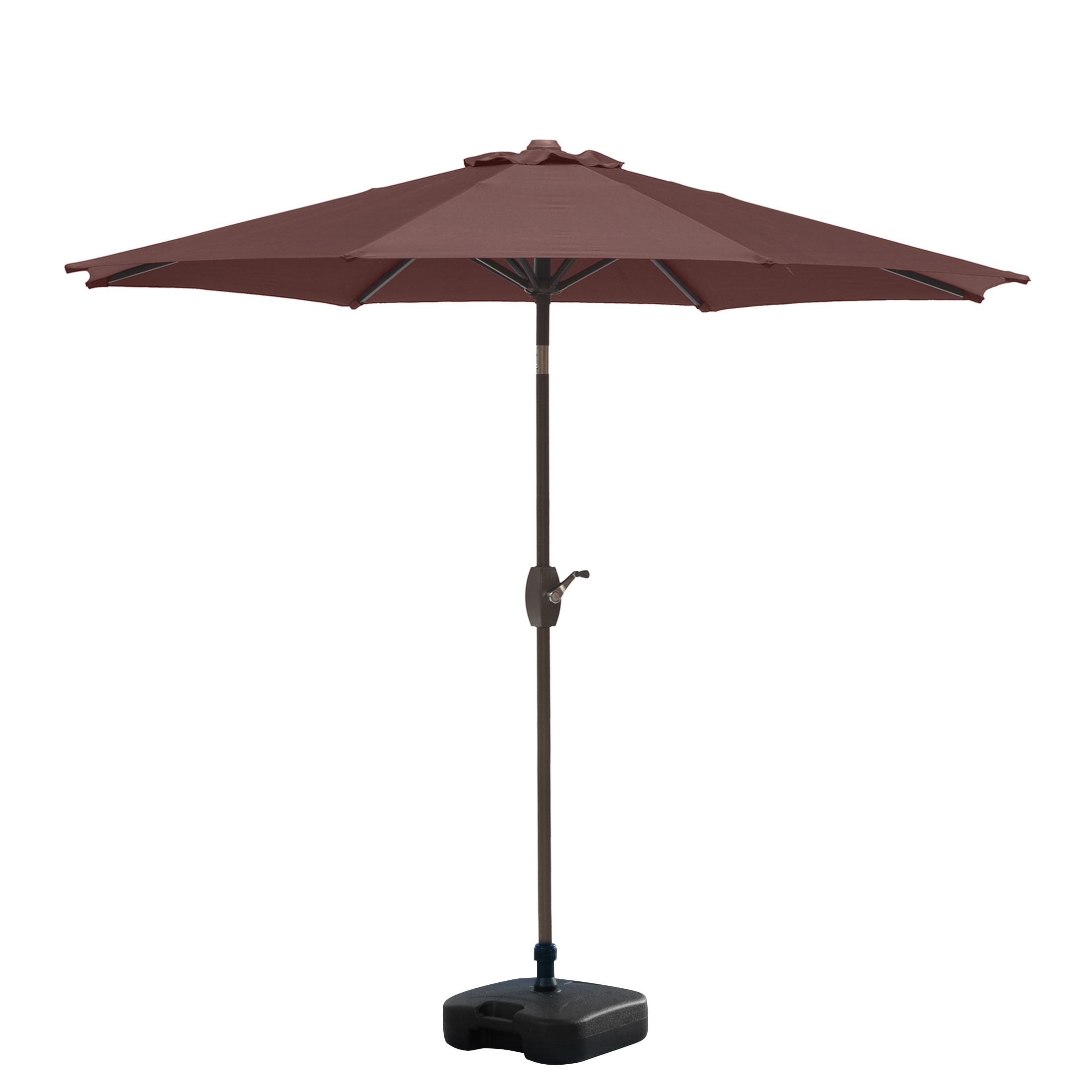 Westin Furniture 9806-CF-OS5001 9-ft Steel Brown Push-button Tilt Garden Patio Umbrella with Base