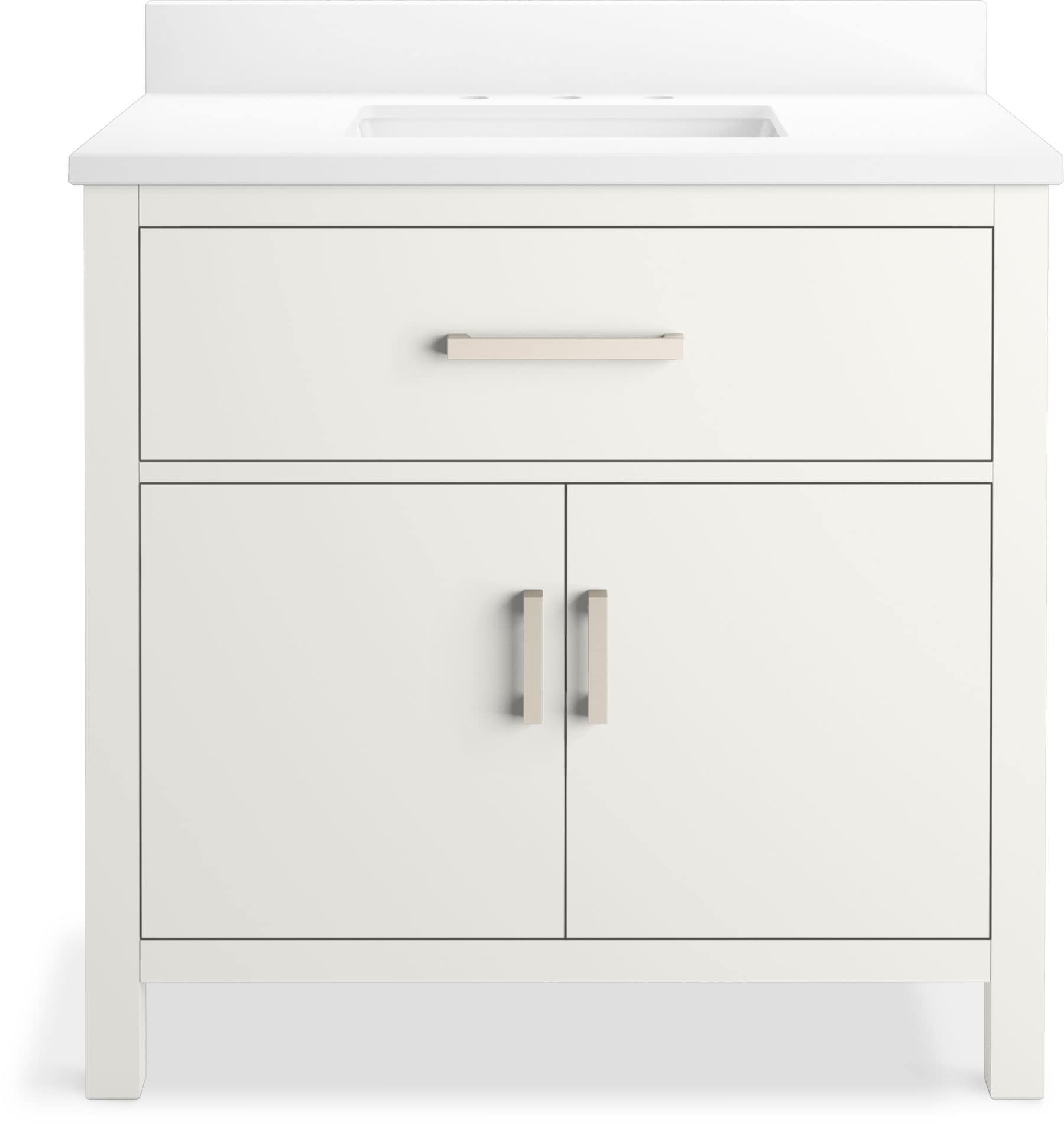 Kresla 36" White Freestanding Bathroom Vanity with Quartz Top