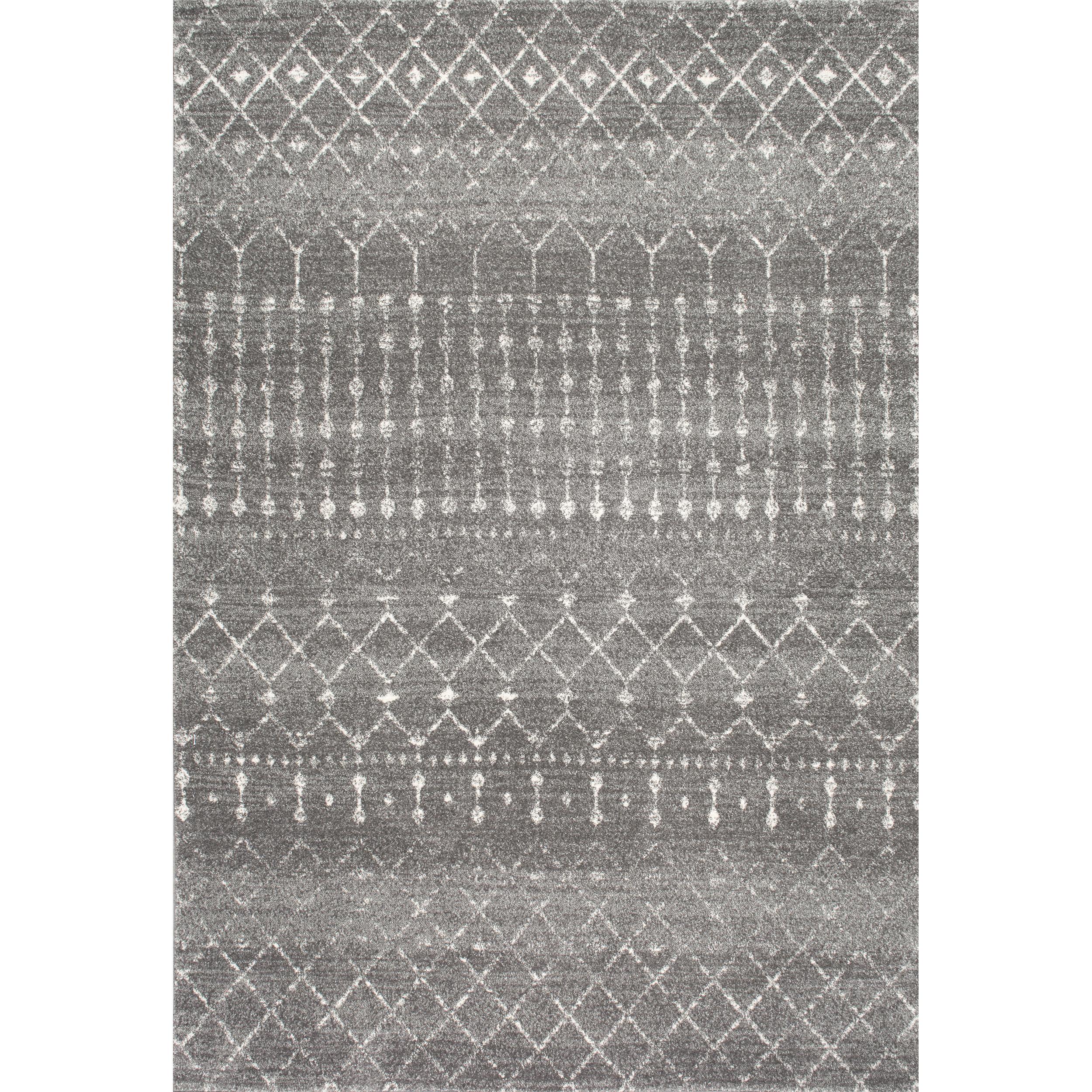 Handmade Dark Grey Geometric Oval 4' x 6' Synthetic Rug