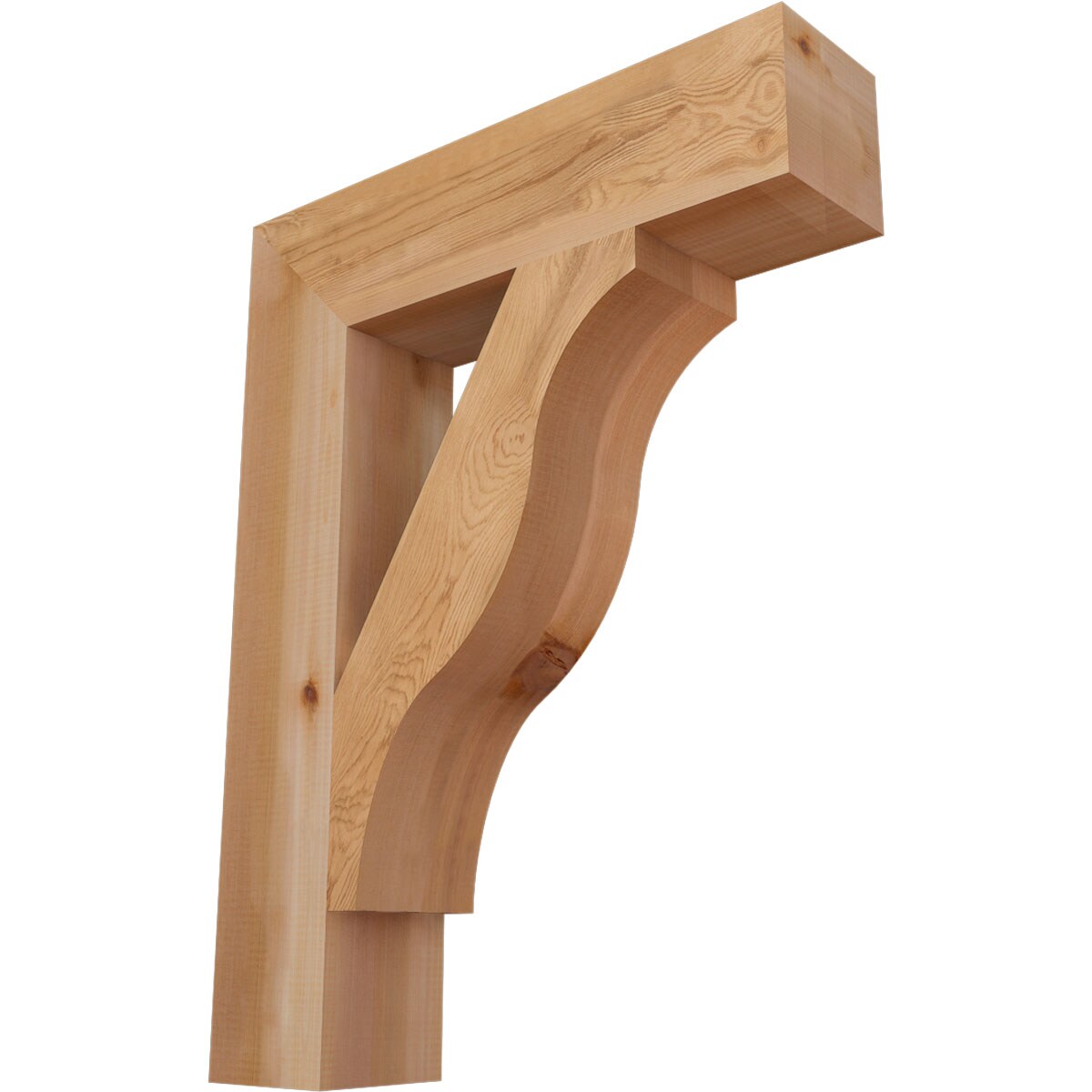 Ekena Millwork BKT06X26X34FST05SWR Funston Block Smooth 5-1/2-in x 26-in x 34-in Western red cedar Brown Wood Standard bracket