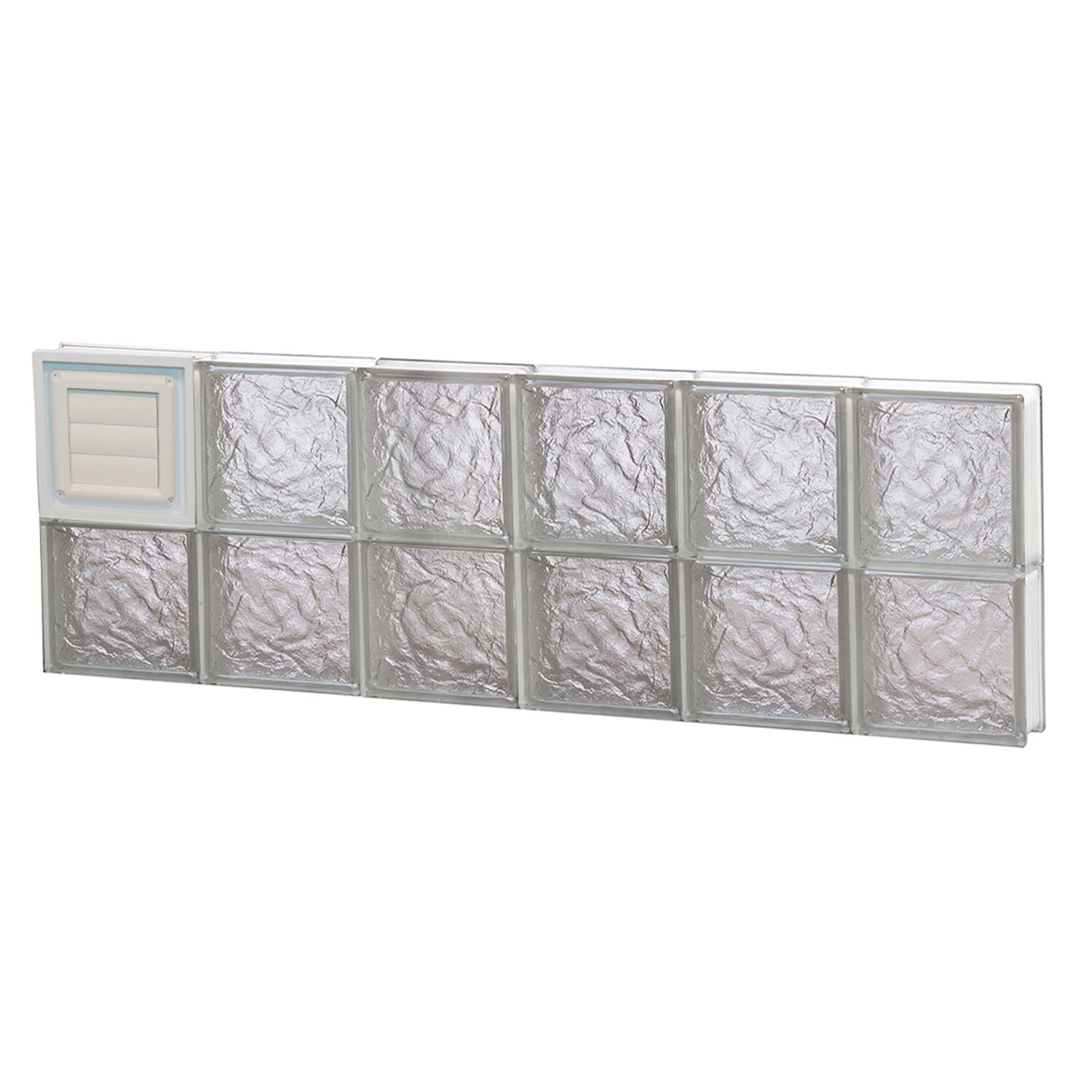 REDI2SET D4816IS Ice Glass 46-1/2-in x 15-1/2-in Frameless Replacement Dryer vent Glass Block Window