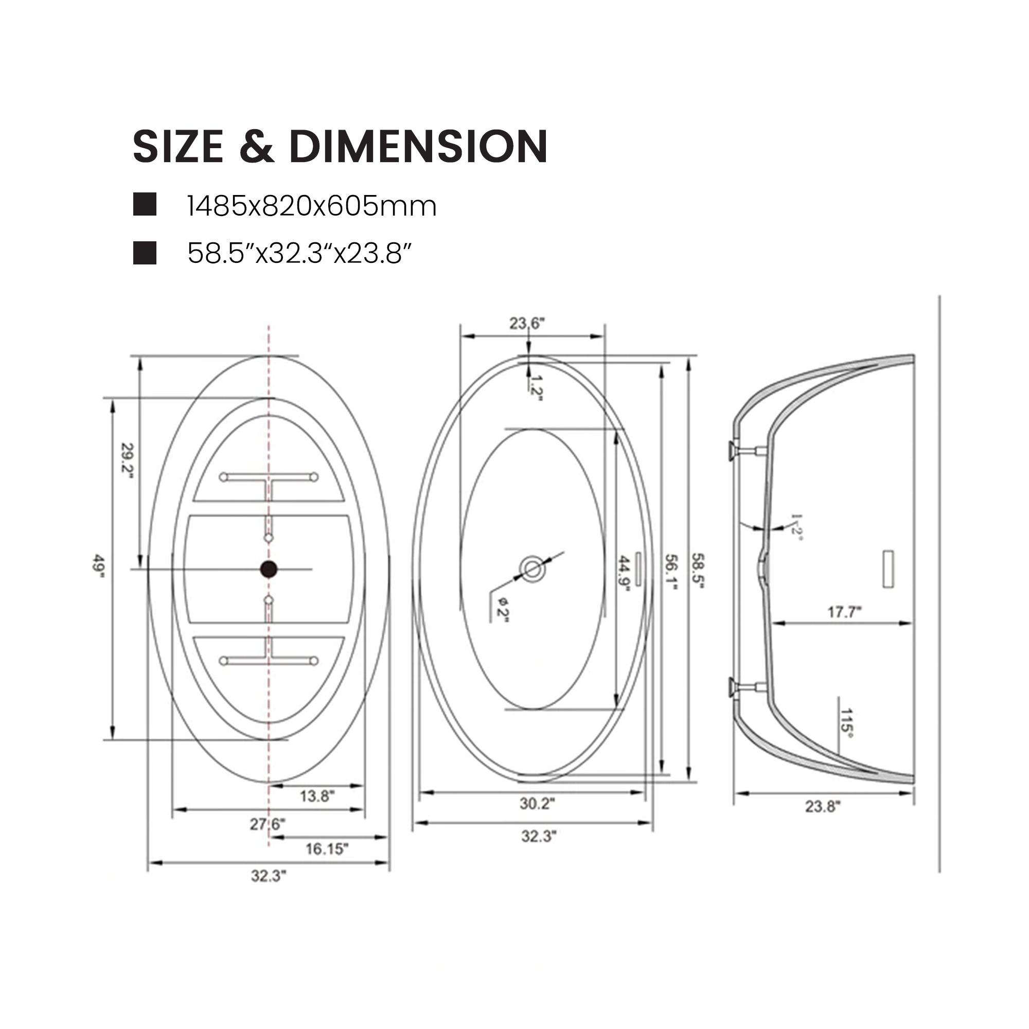 Vanity Art VA6834-MB-M bathtubs - View #10