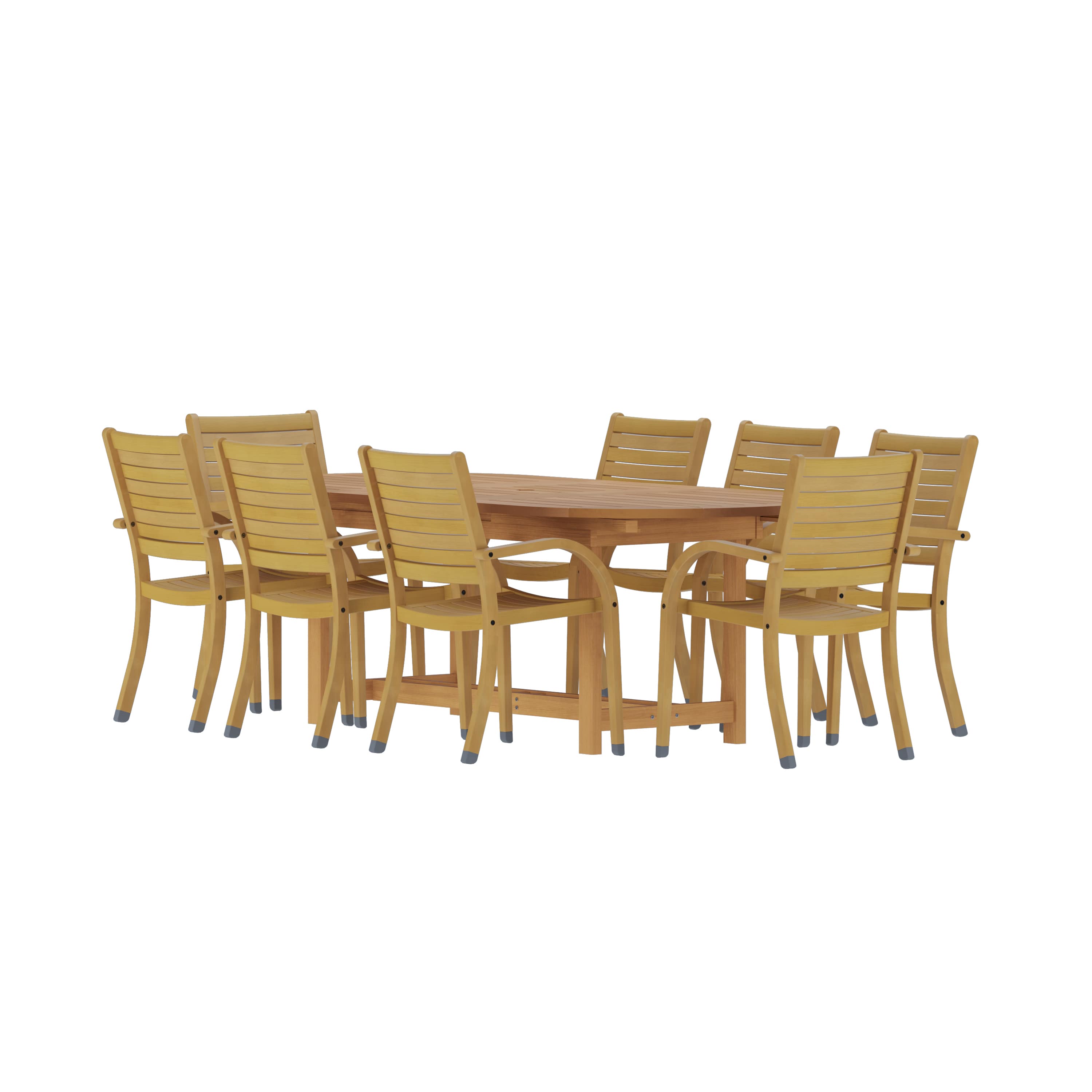 Amazonia BT359-T-8CATA-LT - Urban Elements Palawan Patio Dining Set for 8 – Perfect for Family and Friends - Modern and Stylish Dining Table with Chairs