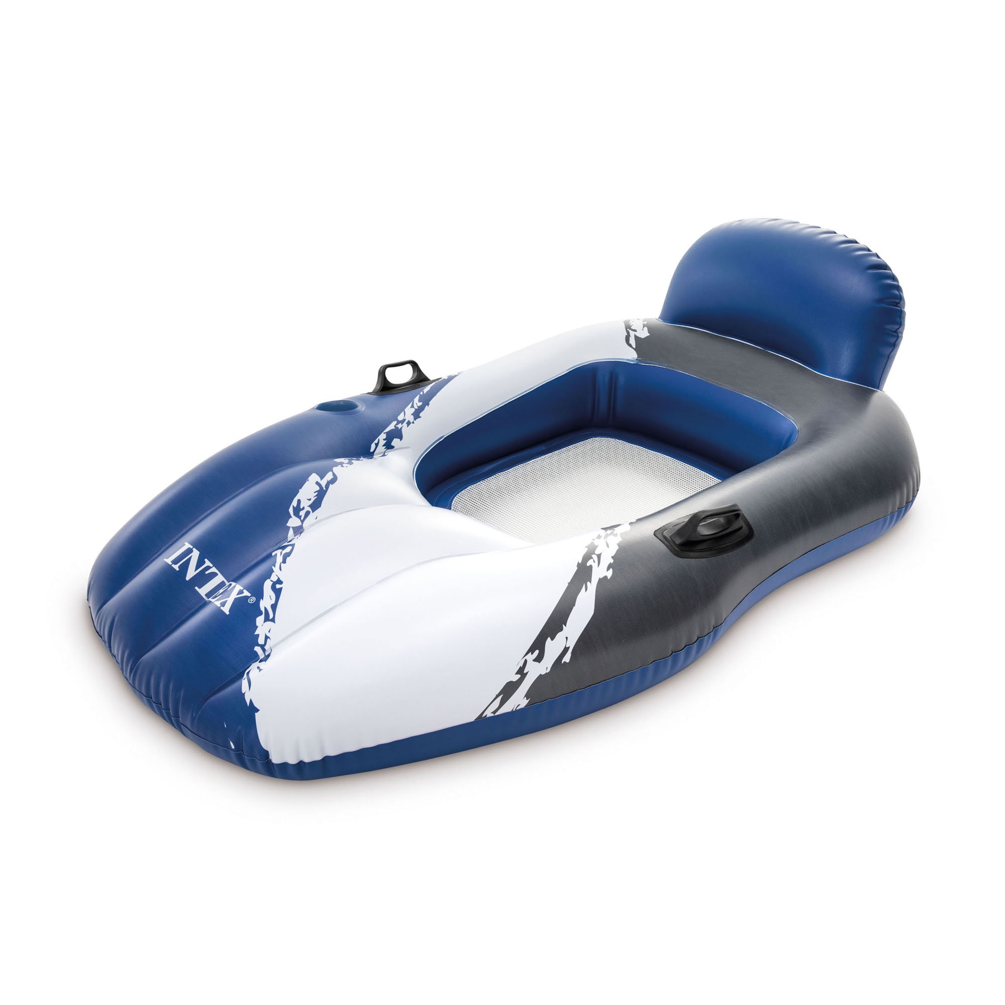 Intex 201819 64-in x 41-in 1-Seat Blue and White Inflatable Lounger