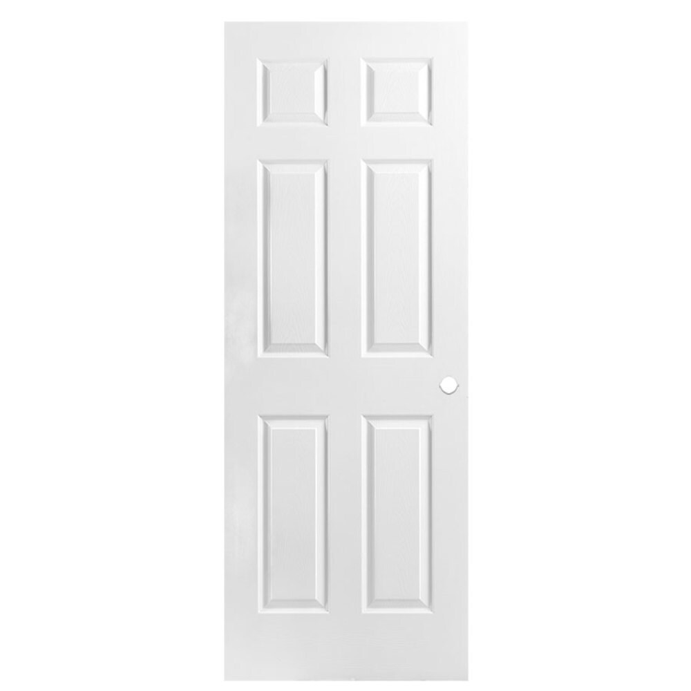 Masonite Traditional 30-in x 80-in 6-panel Textured Hollow Core Molded Composite Slab Door with Lockset Bore