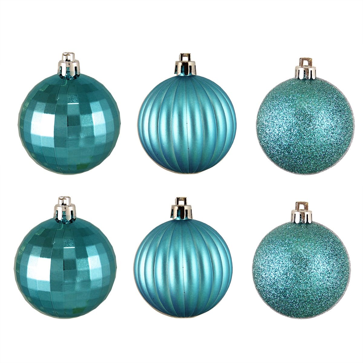 Northlight 100-Pack Blue Ball Standard Indoor Ornament Set Shatterproof ...