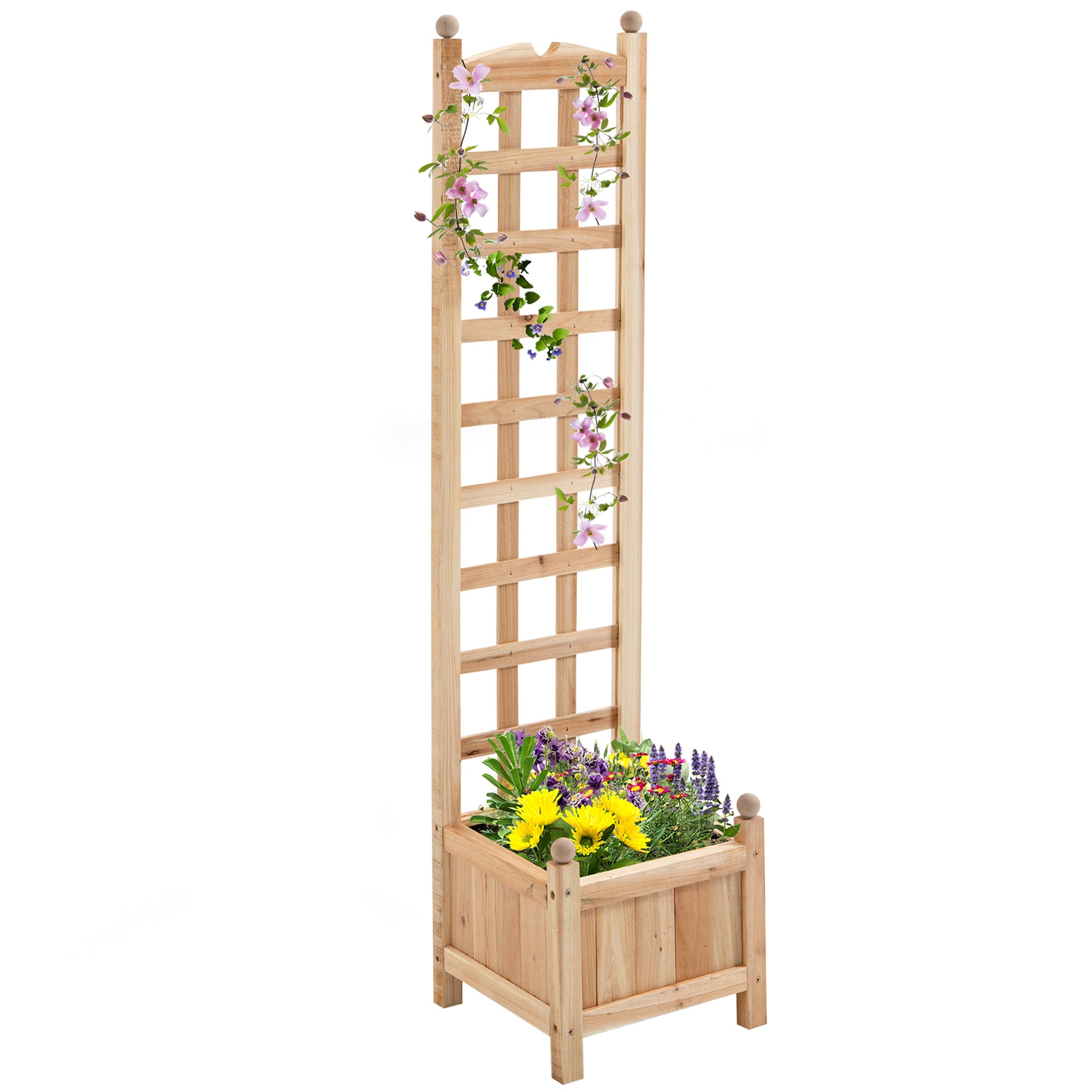 Damerin W225RA 0.58-cu ft 11.5-in W x 11.75-in L x 49.25-in H Natural Wood Raised Garden Bed