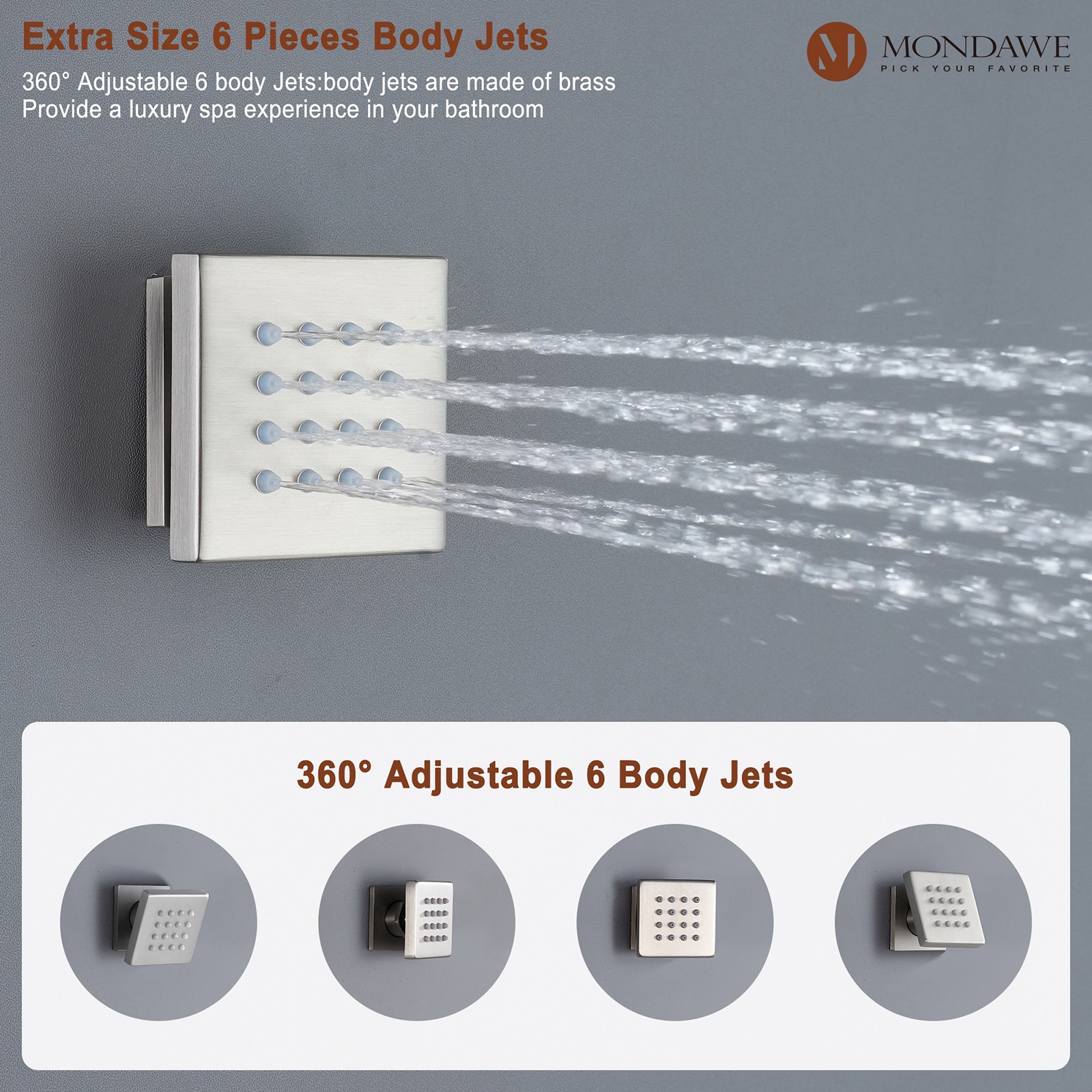 Mondawe MO-DT60591BG Showerhead-Bar-Panels - View #8