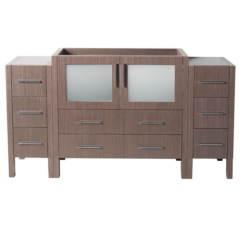 Fresca FCB62-123612GO Torino 60-in Gray Oak - 3 PCS - SGL Bathroom Vanity Base Cabinet without Top