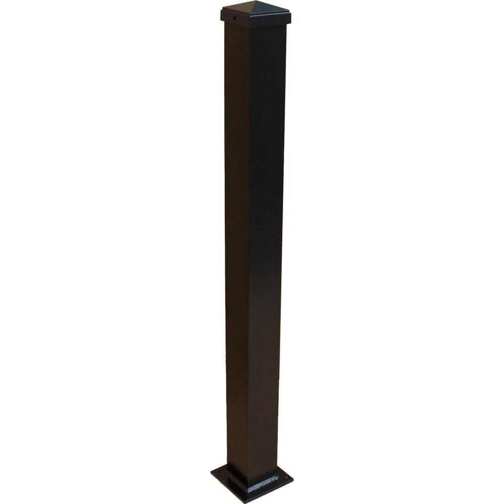 Wolf Handrail Post Kit 3-in x 3-in x 3-1/4-ft Hammered Black Aluminum Deck Post