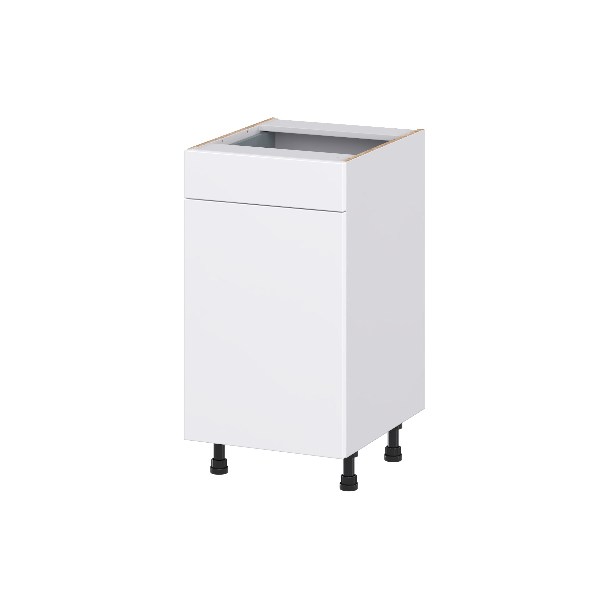 Hugo&Borg Lasalle 18-in W x 34.5-in H x 21-in D Bright White Slab 1-Drawer Base Fully Assembled Cabinet (Flat Panel Slab Door Style)