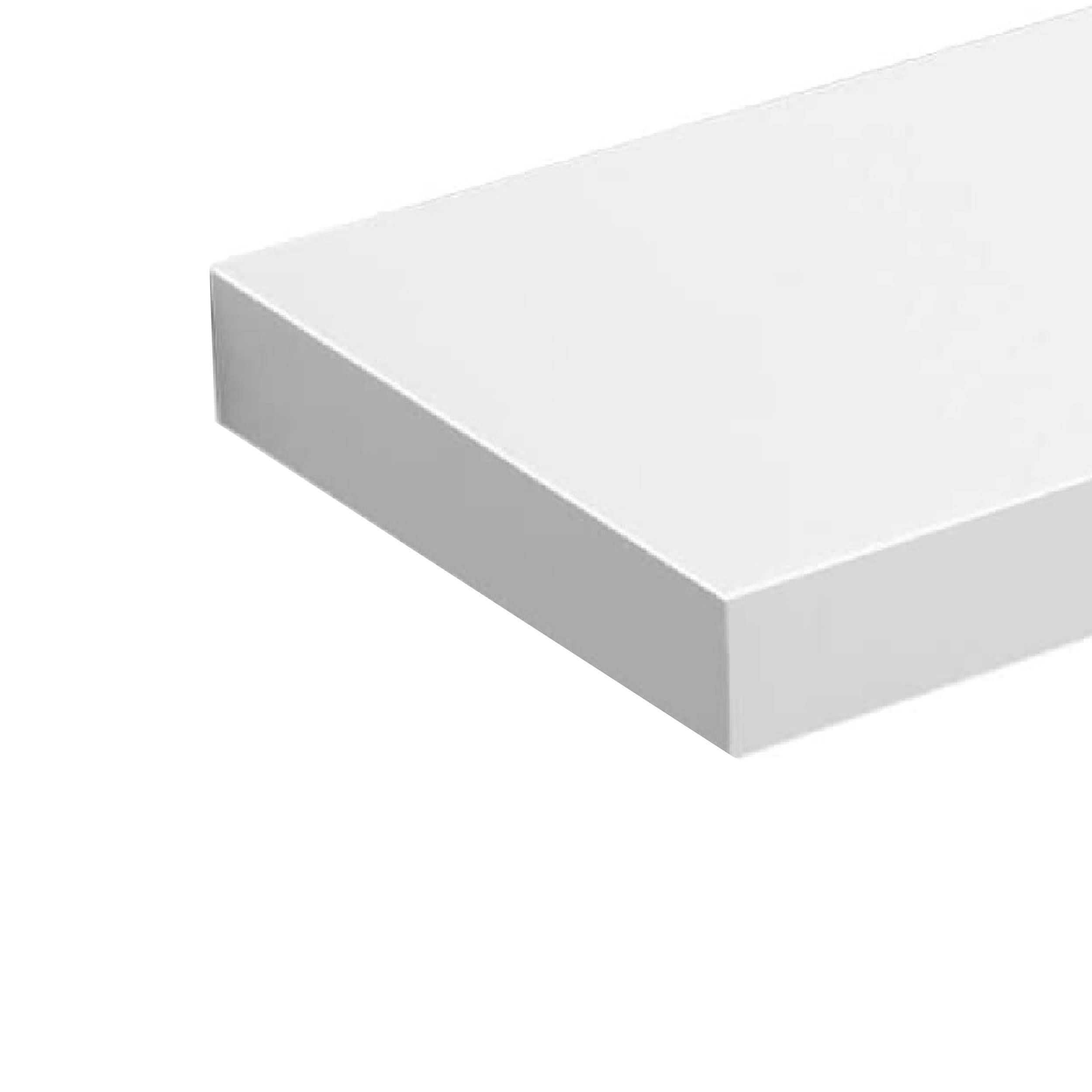 Benzara 23.6-in L X 7.9-in D X 1.5-in H White Rectangular Floating 