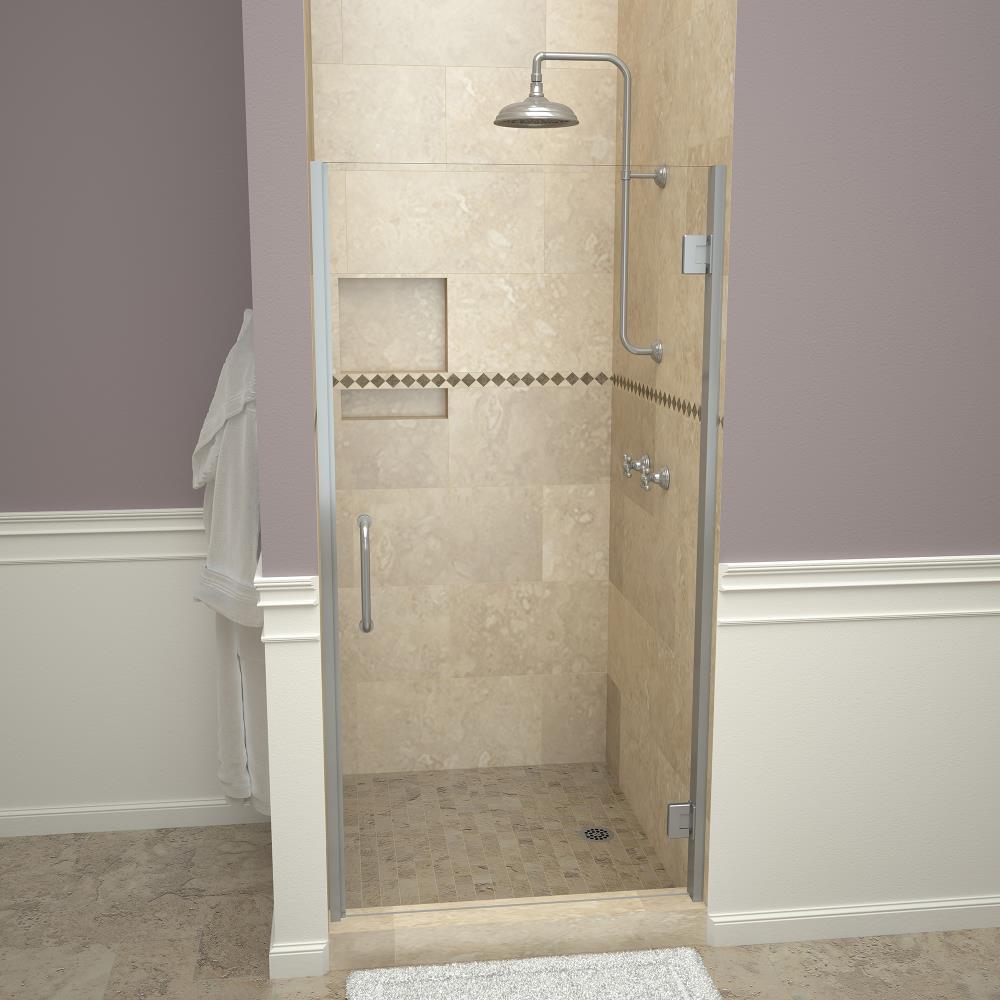 Redi Swing Brushed Nickel 72-in Frameless Hinged Shower Door in the ...