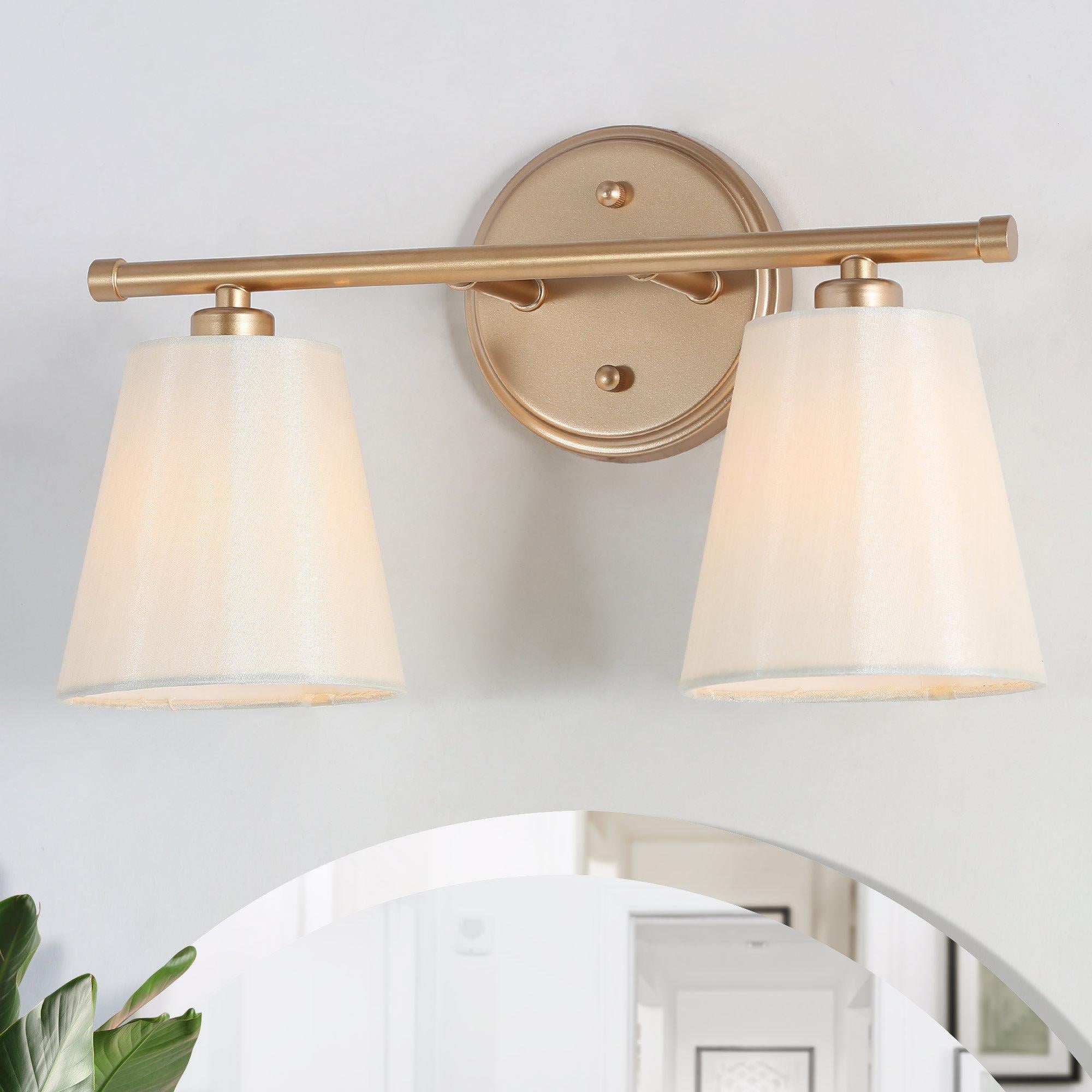Uolfin NBYBZB-LWS24324-F7 14-in 2 -Light Matte Gold Transitional Vanity light