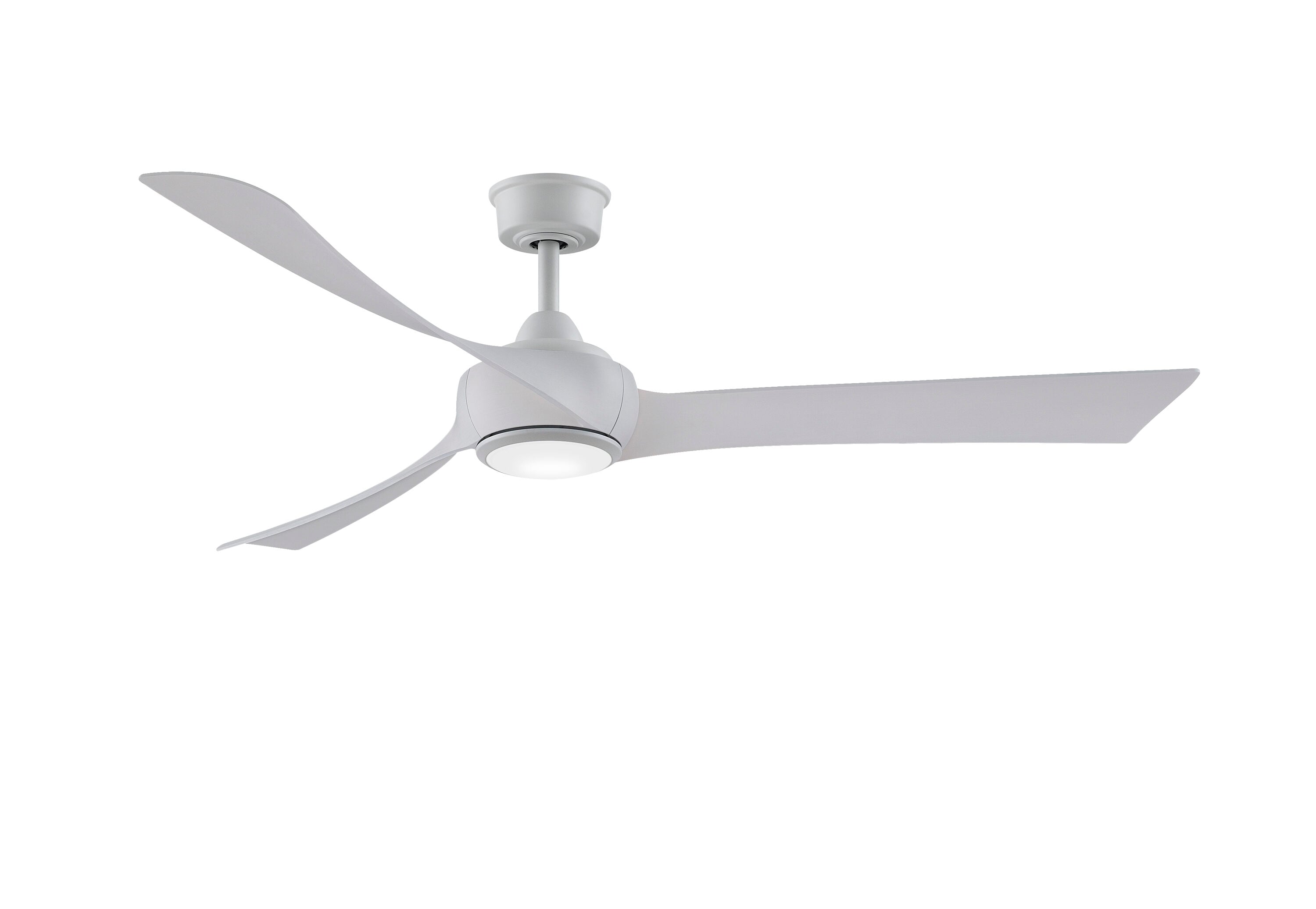 Fanimation FPD8531MW-64WW-LK Wrap Custom 64-in Matte White Color-changing Integrated LED Indoor/Outdoor Smart Ceiling Fan with Light and Remote (3-Blade)