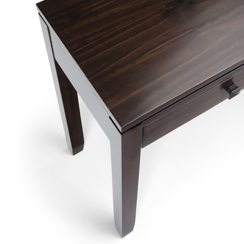 Mahogany Brown Solid Wood Console Table with Storage
