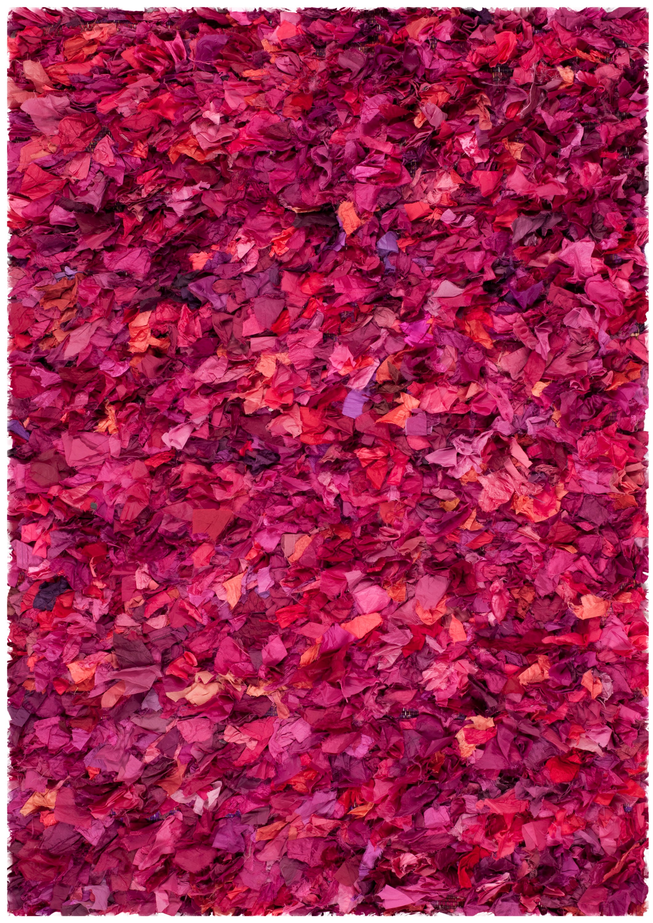 Safavieh SG951F-24 Rio Shag 3 x 4 (ft) Polyester Fuchsia/Multi Rectangular Indoor Abstract Bohemian/Eclectic Throw rug