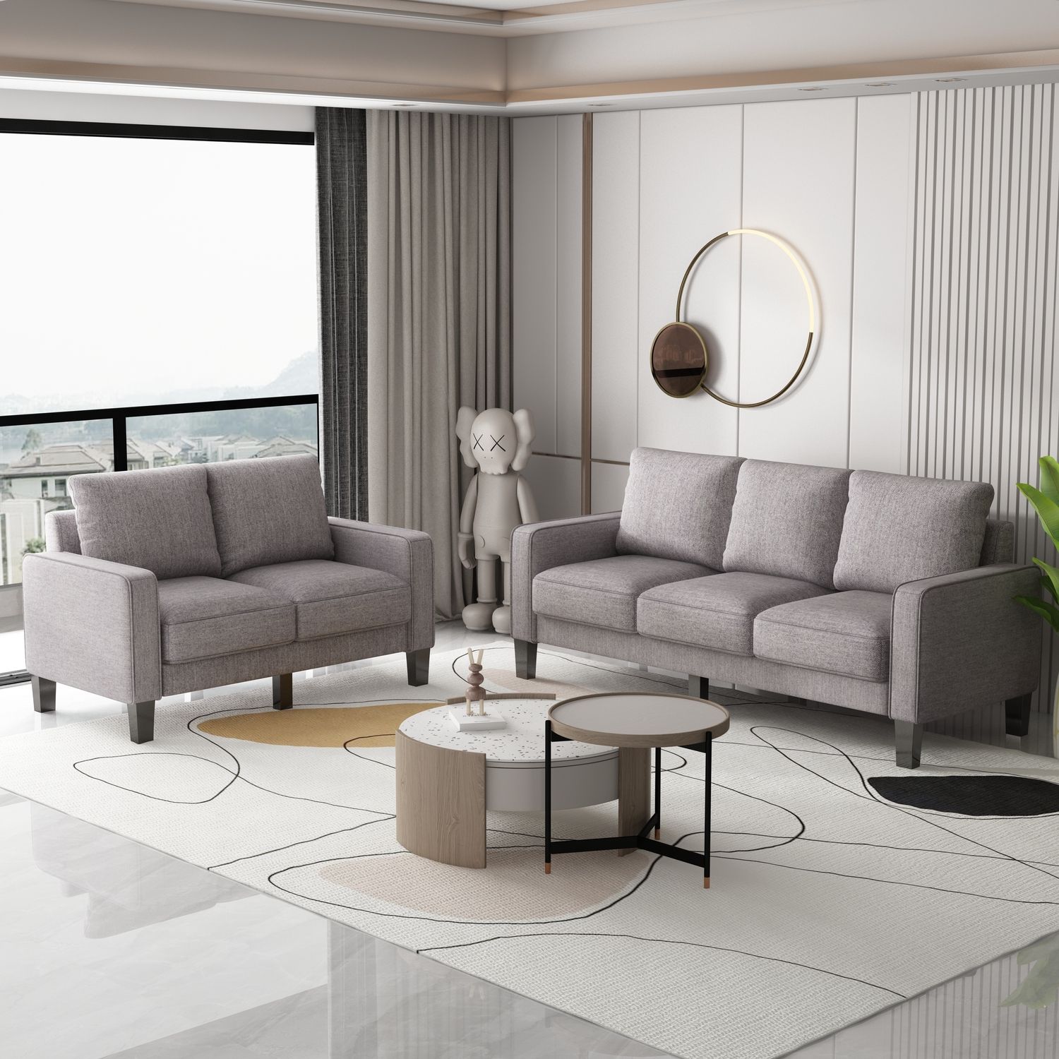 JASMODER W1097S00016 Modern LIGHT GREY Sofa
