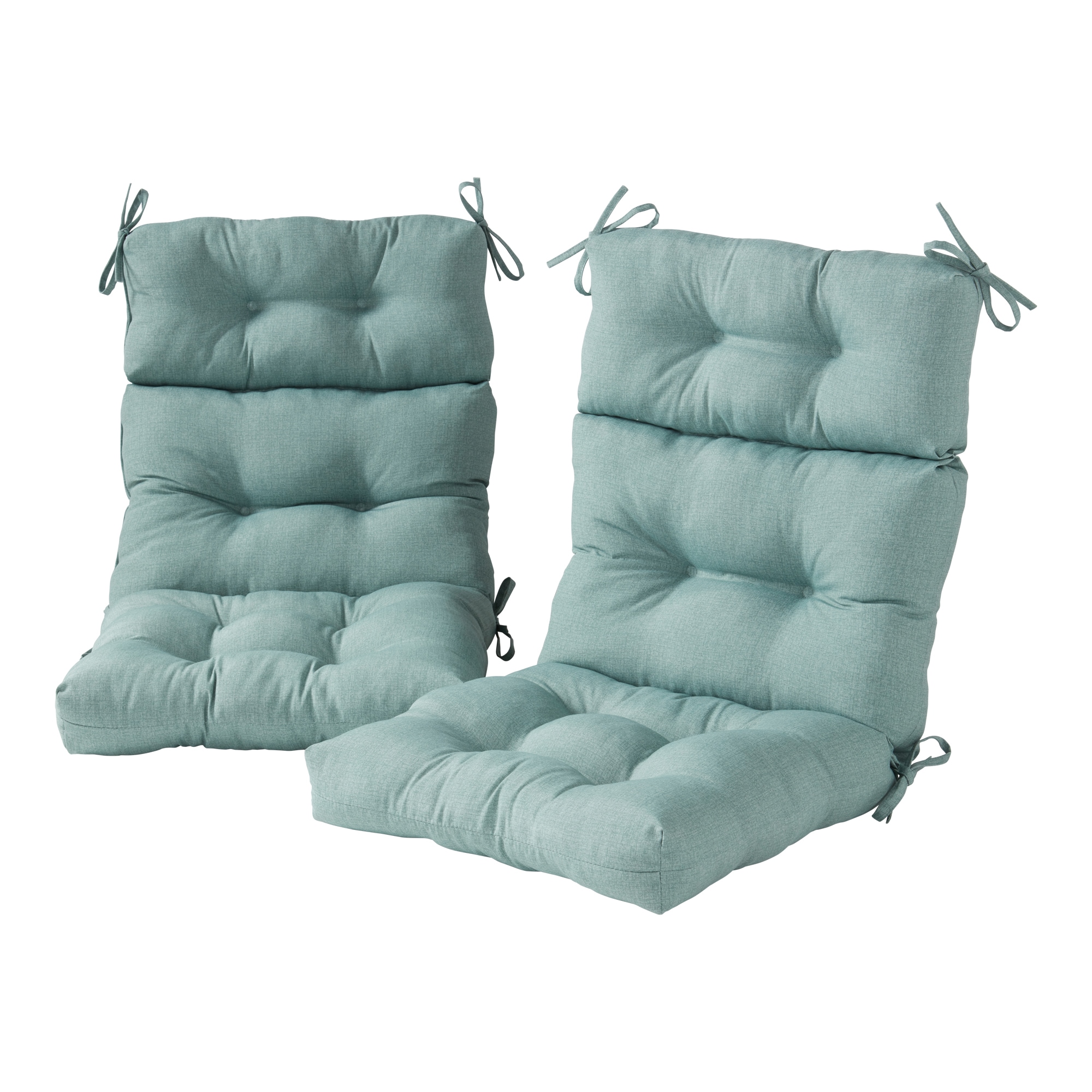 Greendale Home Fashions OC6809S2-SEAGLASS 20-in x 22-in 2 -Piece Seaglass High back patio chair cushion