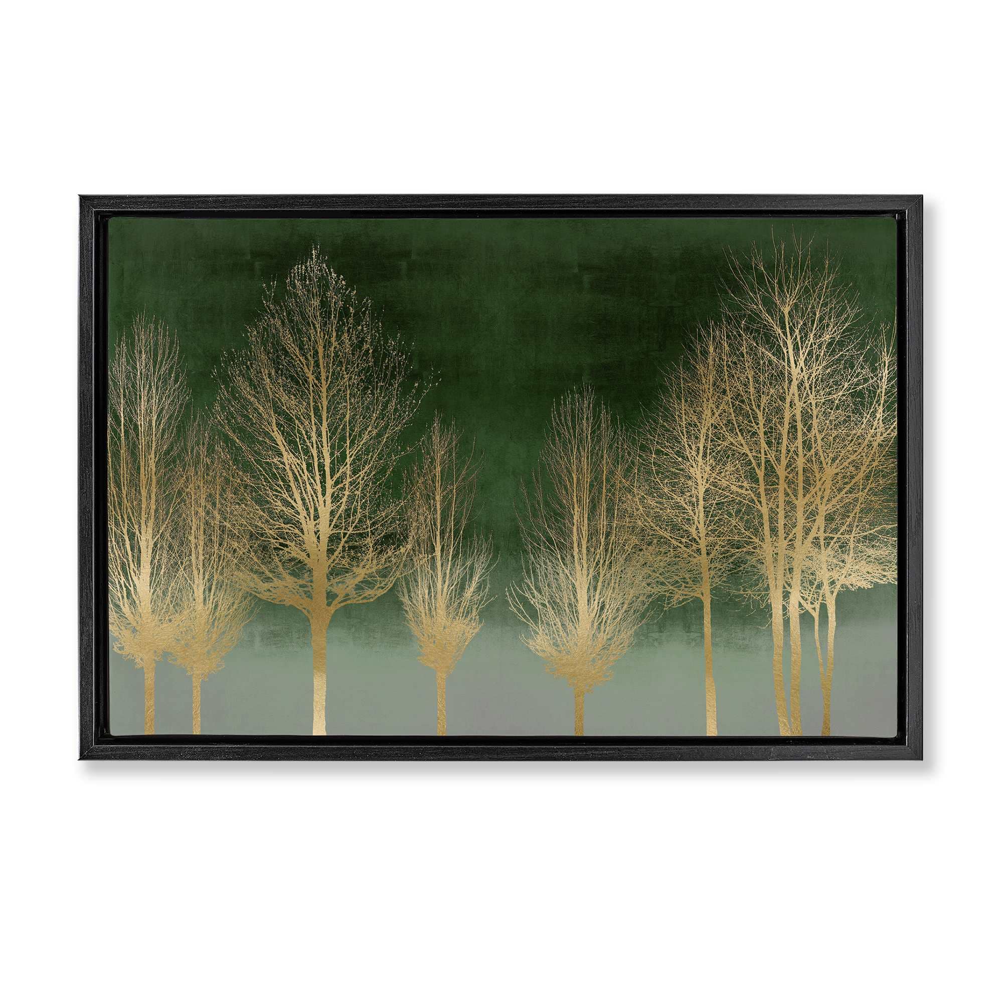 Stupell Industries BS-563-FFB-16X24 Gold Gradient Forest Black Framed Floater Canvas Wall Art By Kate Bennett 25 x 17
