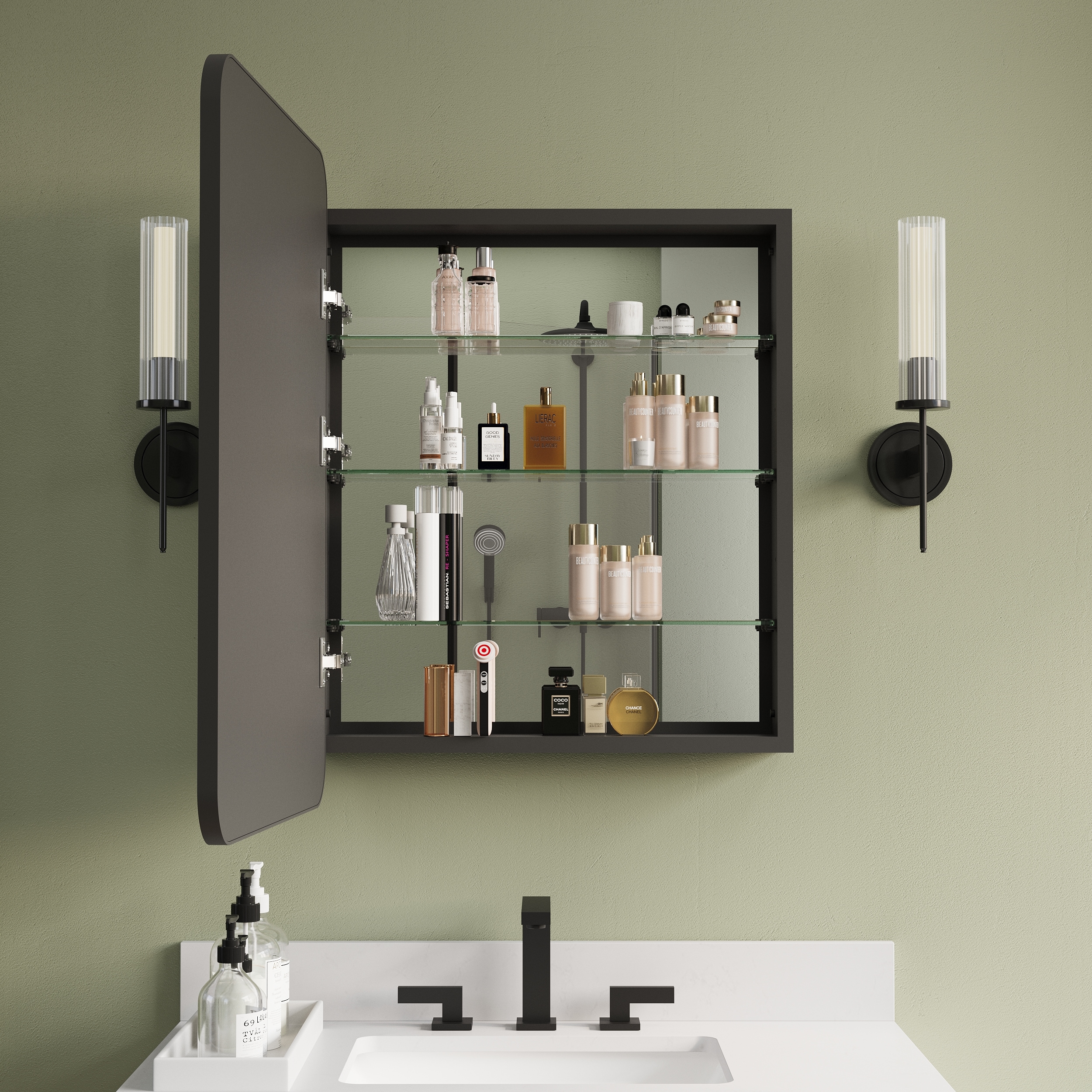 Forclover MCLE-2432MB-LR Bathroom-Medicine-Cabinets - View #9