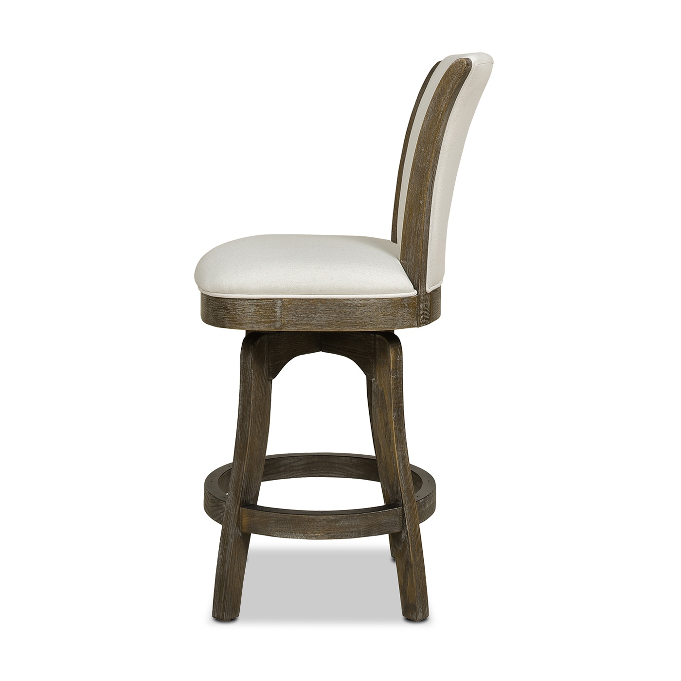 Natural White Wood Swivel Counter Height Bar Stool