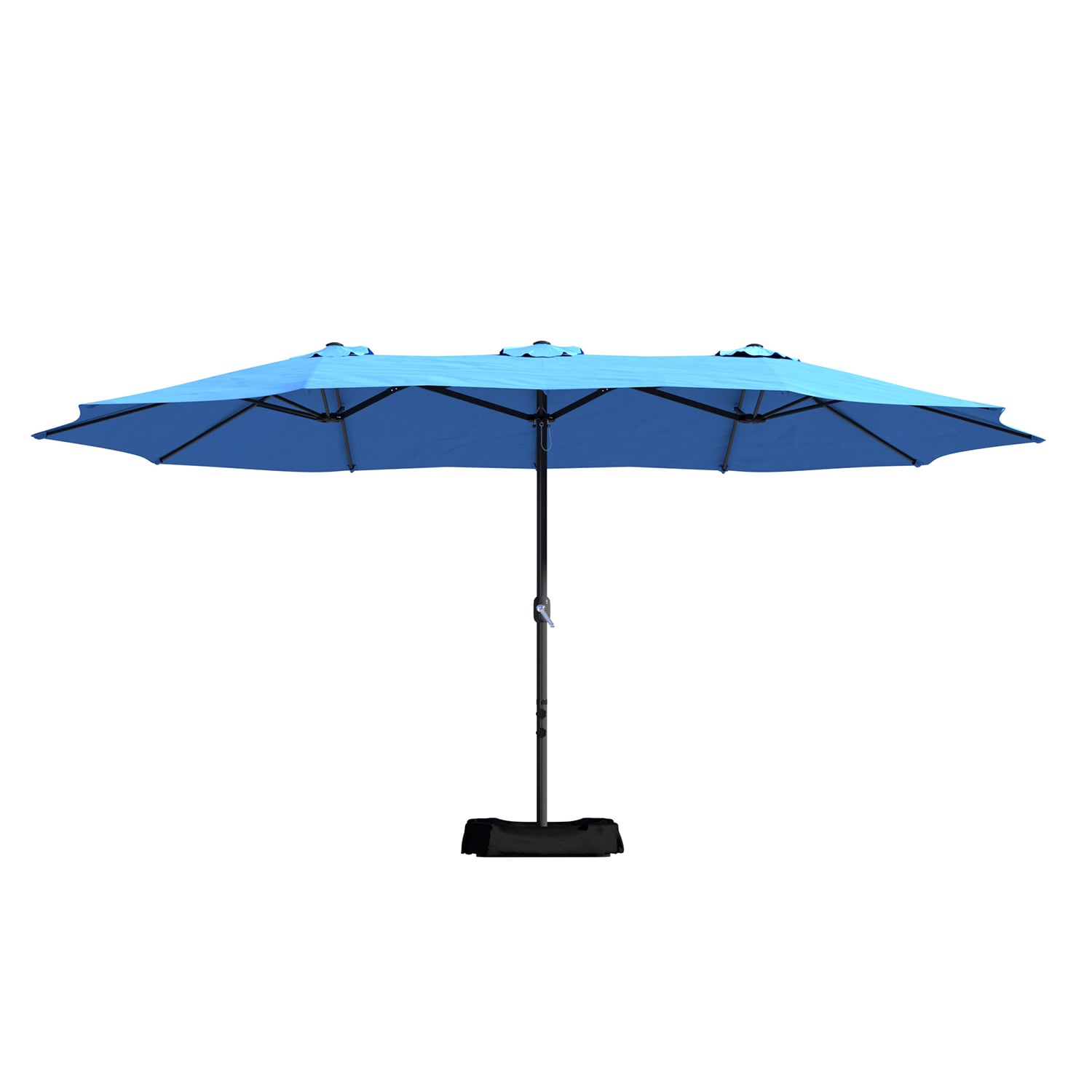 GZMR LC-MR-NSH004LNY 15-ft Steel Green Market Patio Umbrella with Base