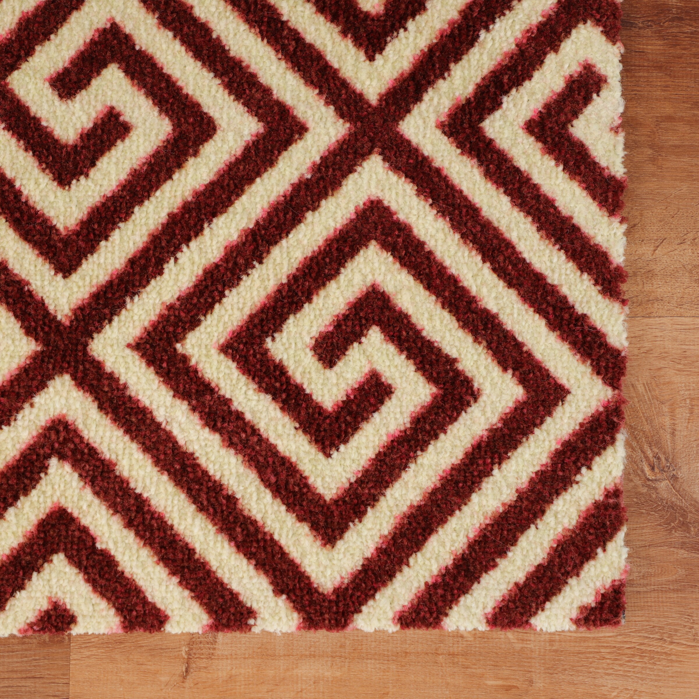 Bungalow Flooring Red Rectangular Indoor or Outdoor Decorative