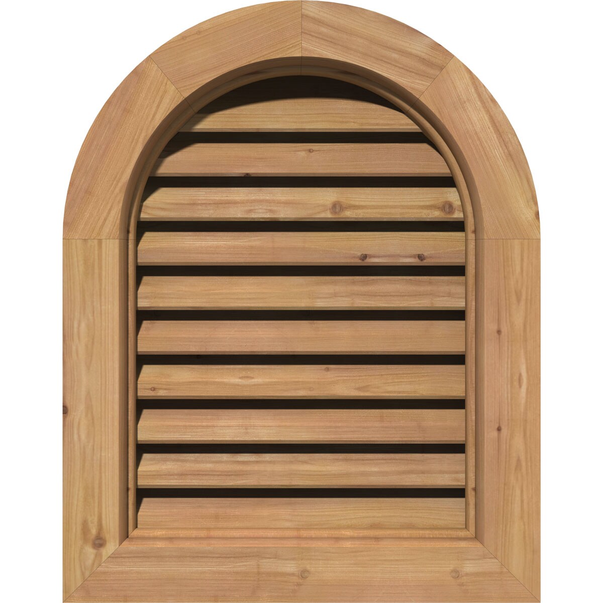 Ekena Millwork GVWRT32X2800SFUWR 32-Inches x 28-Inches Smooth Western Red Cedar Round top Wood Gable Louver Vent
