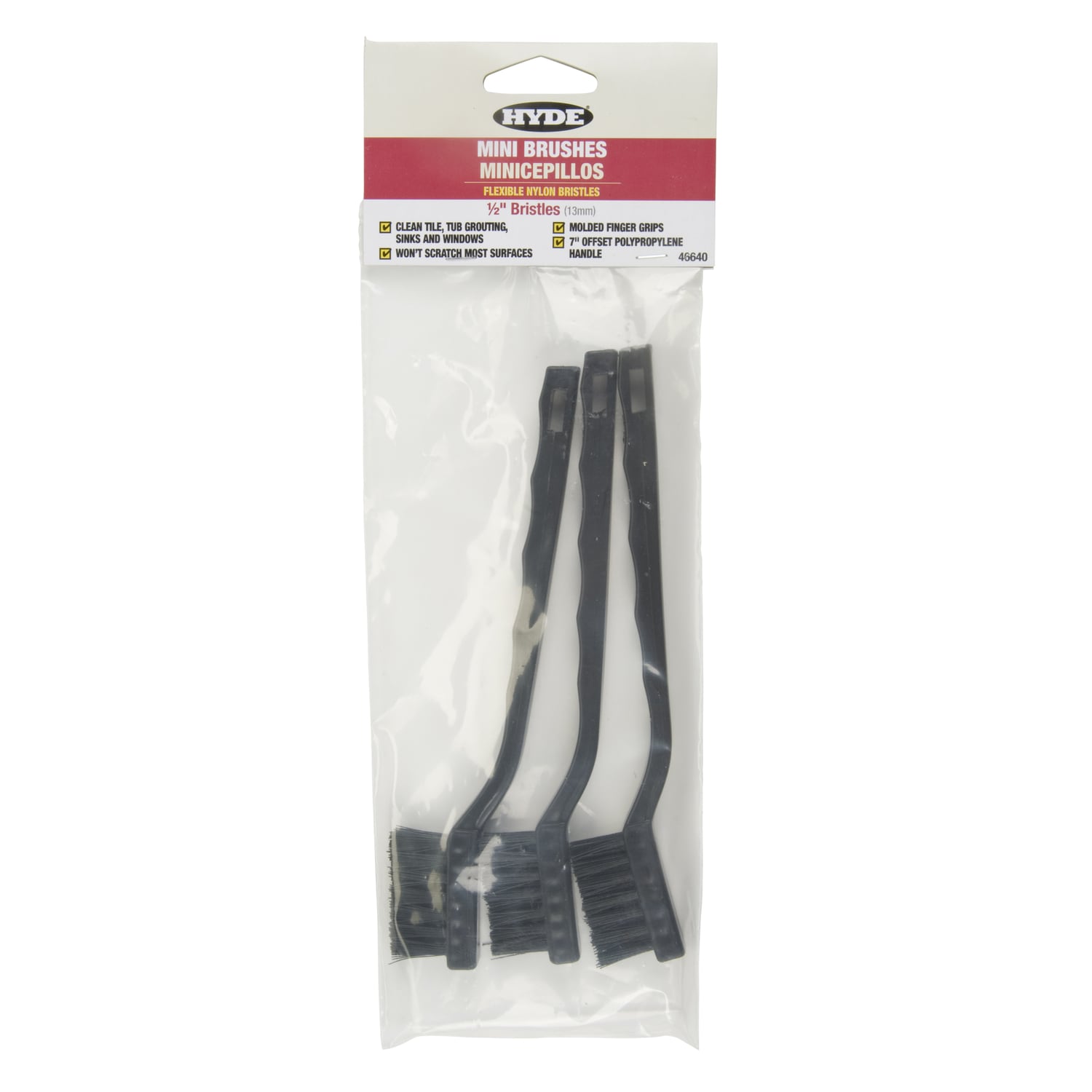 HYDE  10 in. L Nylon Mini Bristle Brush