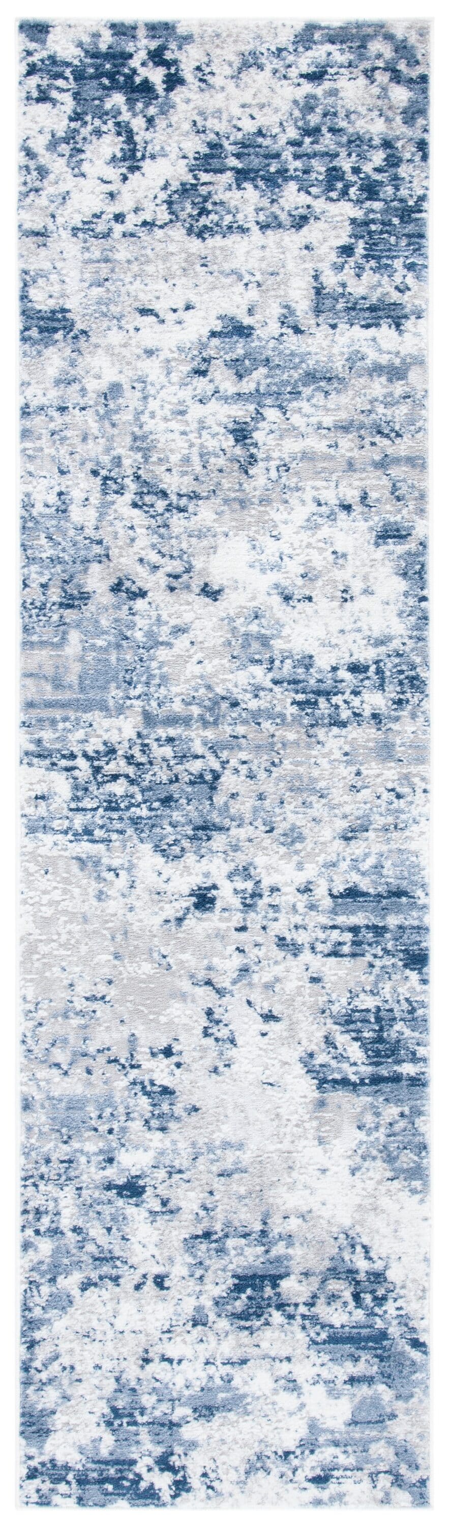 Amelia Navy and Gray Abstract Runner Rug